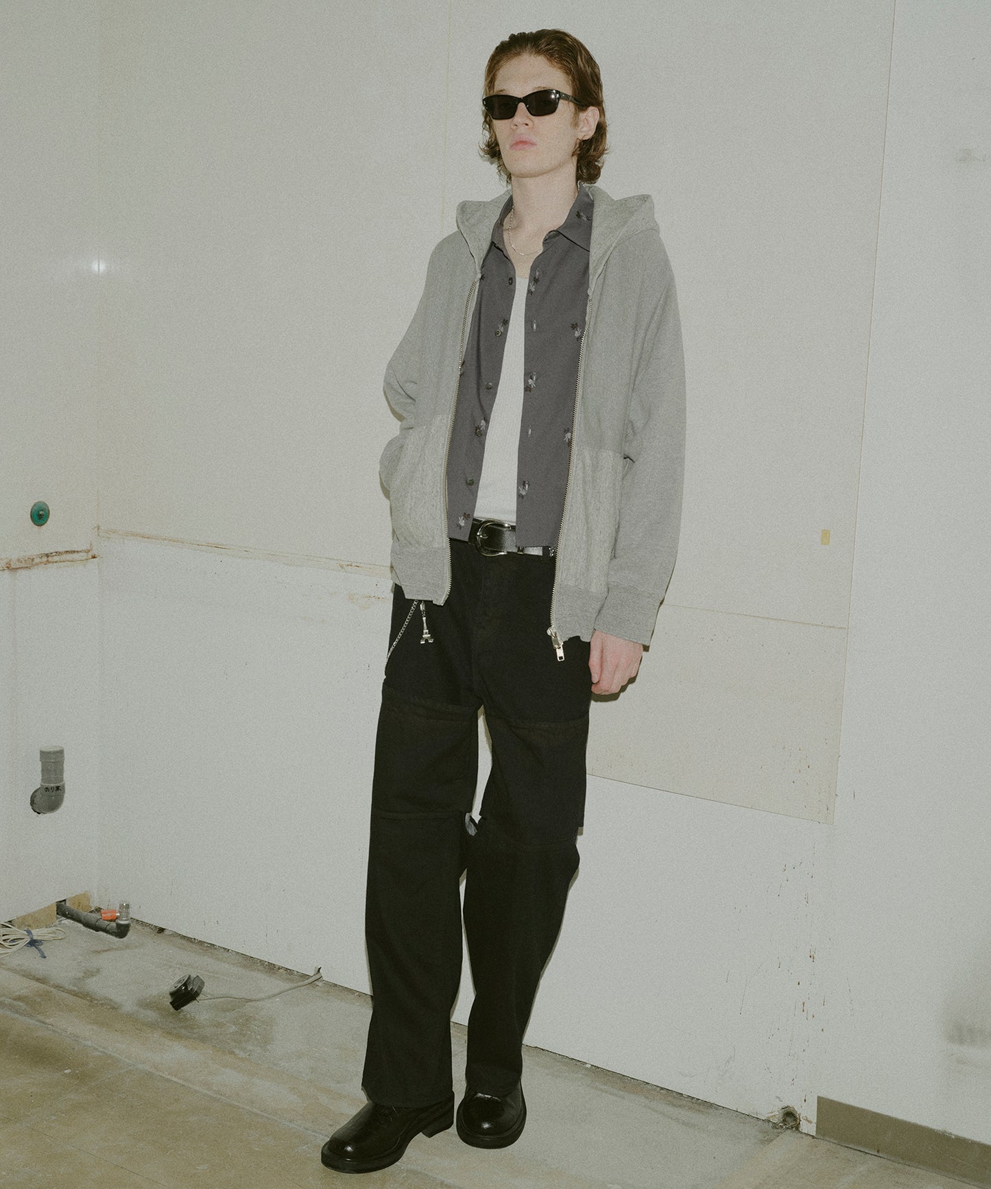 KNEE HIGH LAYERED COATED DENIM