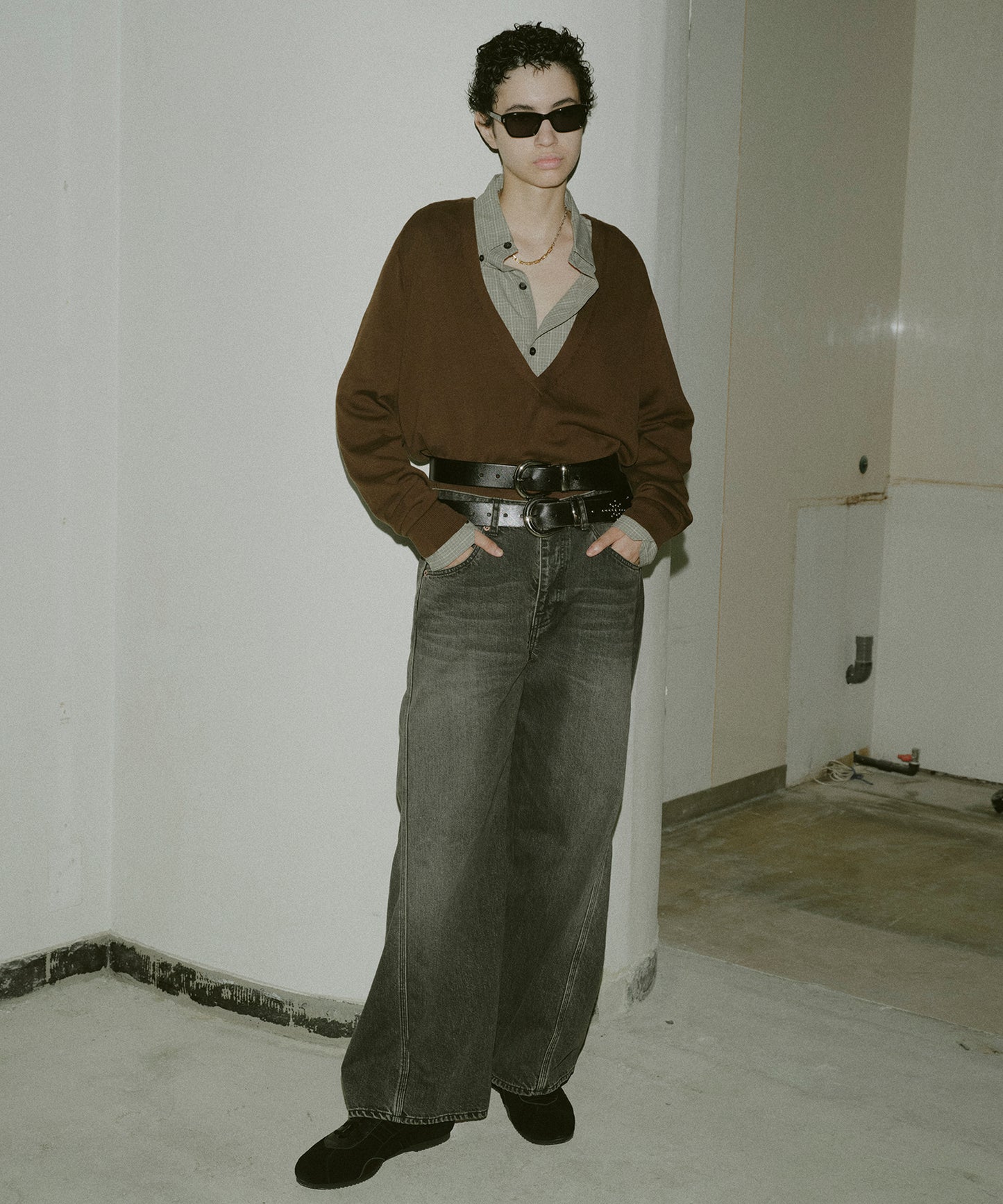COTTON SILK V NECK KNIT
