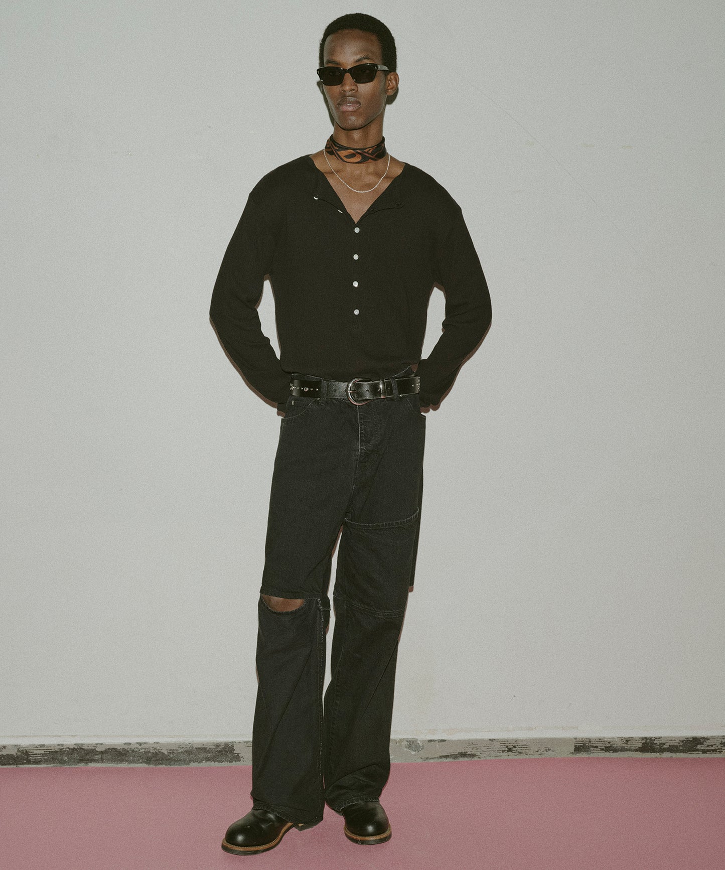 USED KNEE HIGH LAYERED DENIM