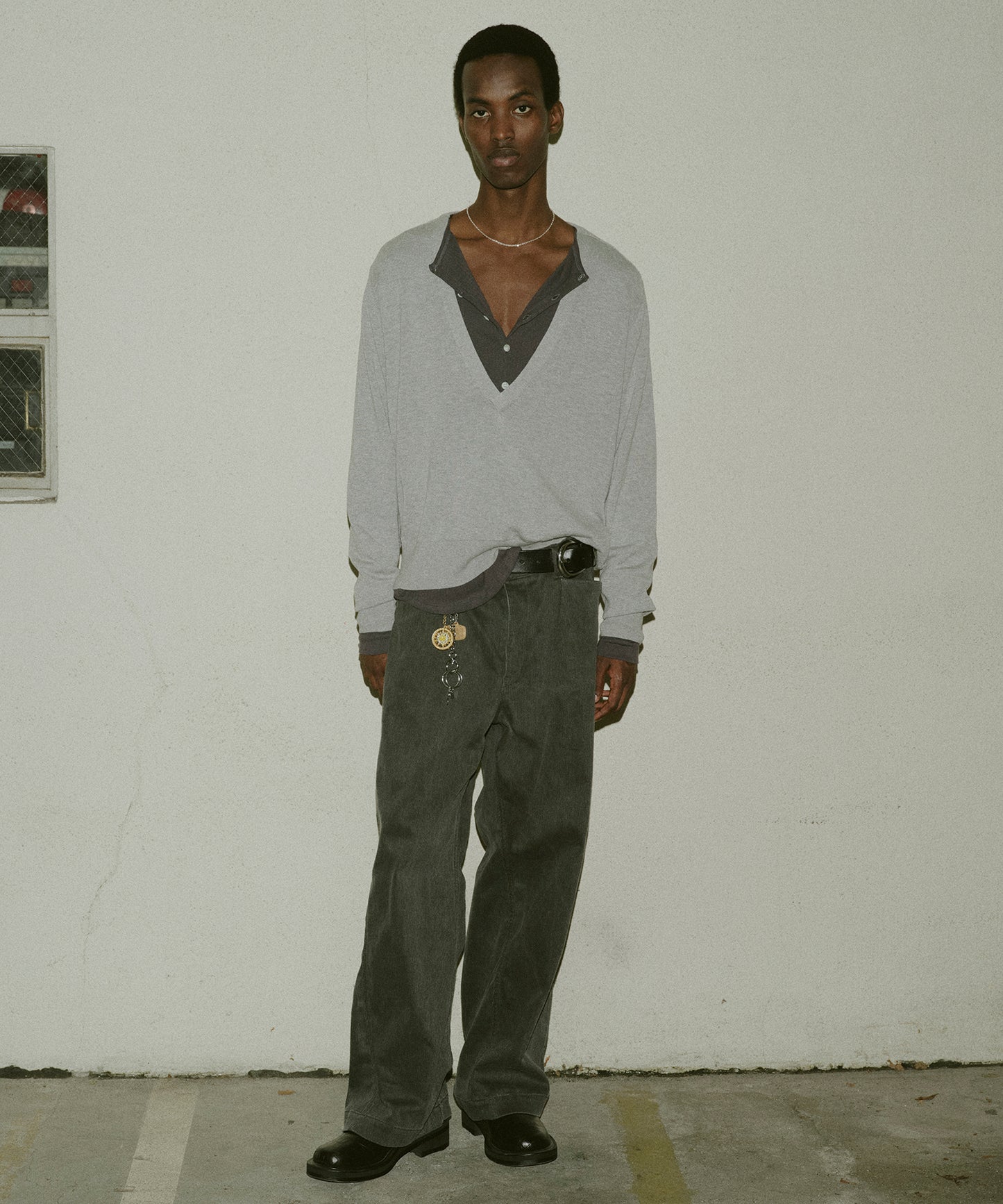 COTTON SILK V NECK KNIT