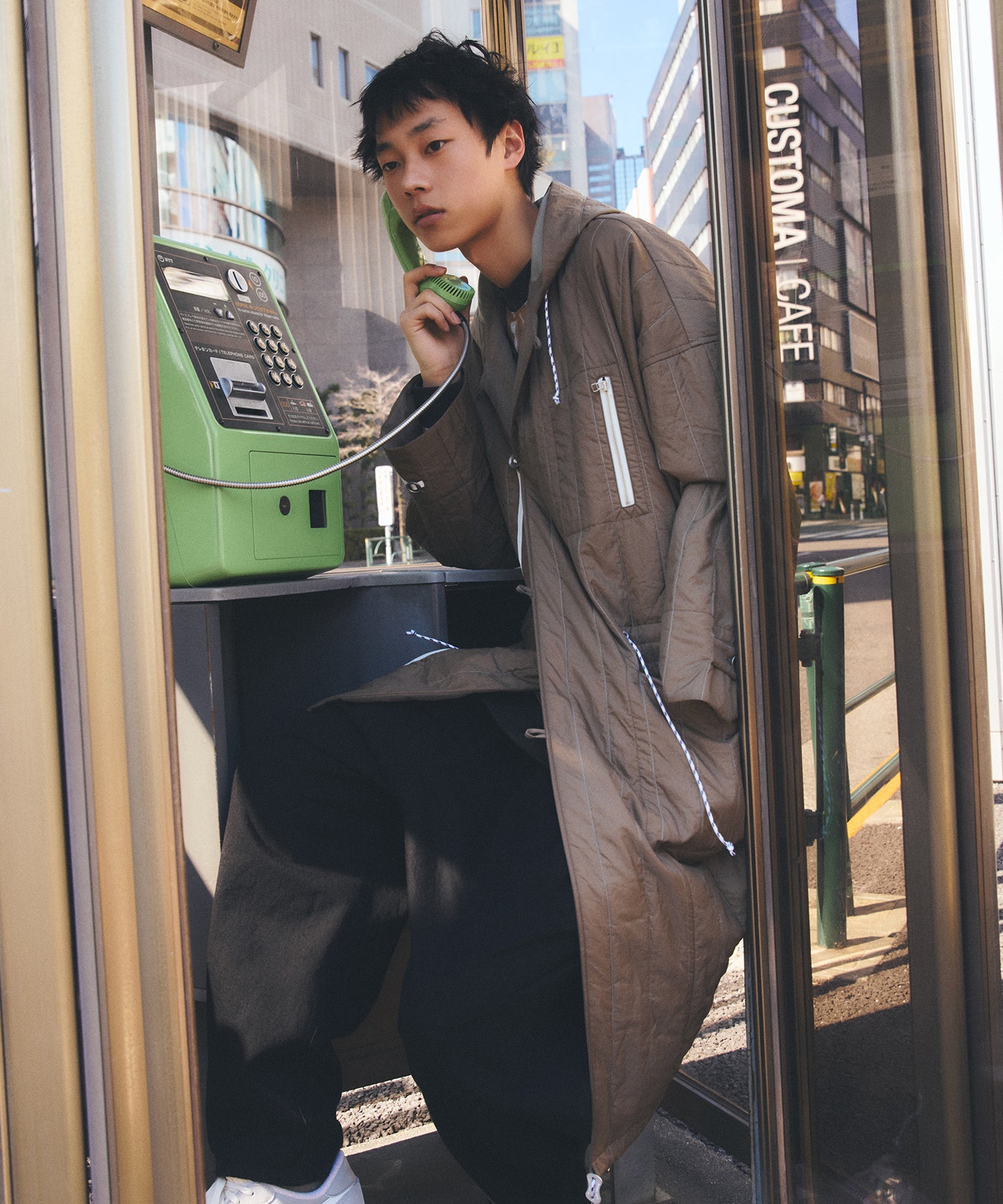 ウォッシュトキルティングモッズコート