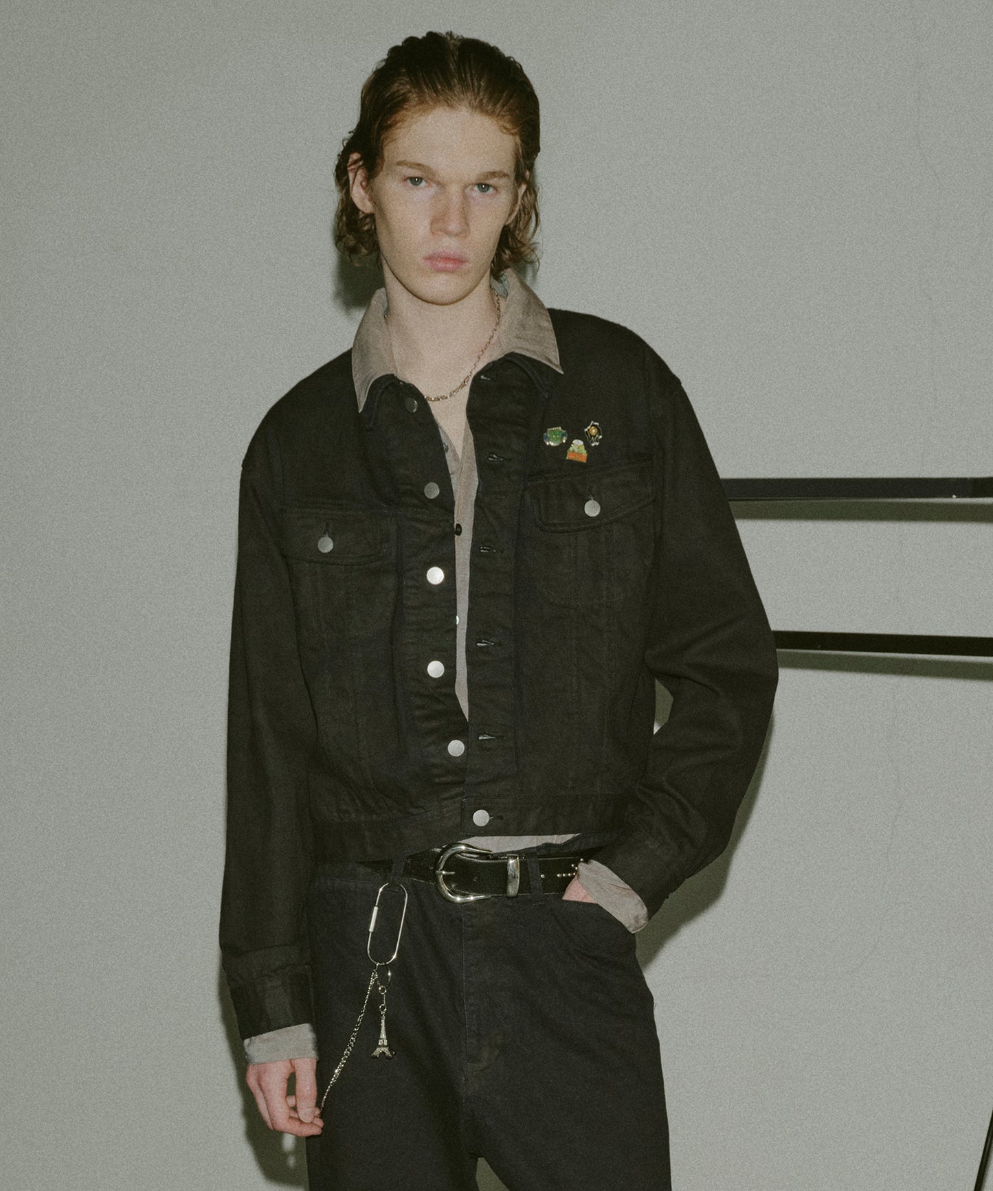 PINS COATED DENIM JACKET