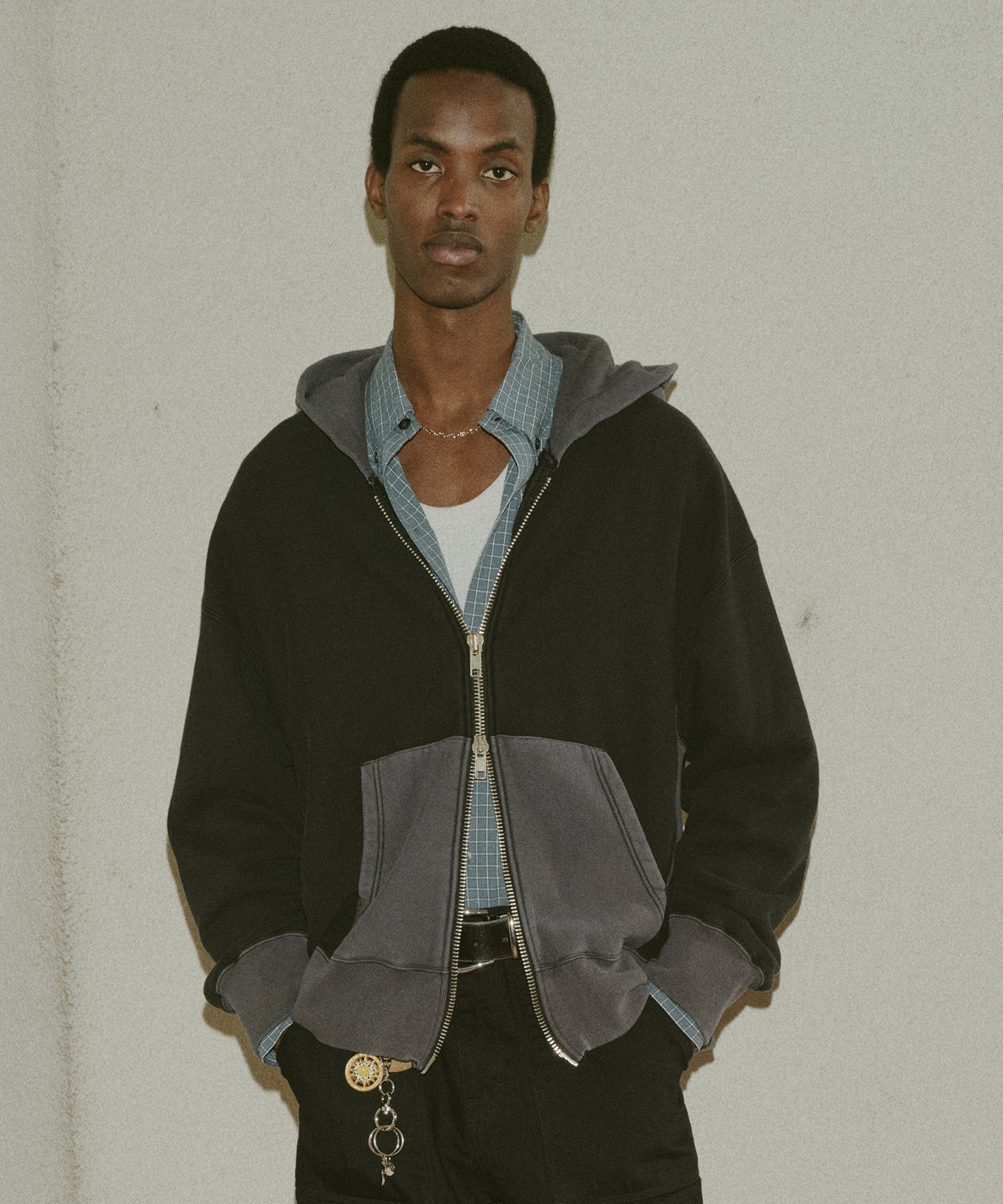 2TONE ZIP HOODIE