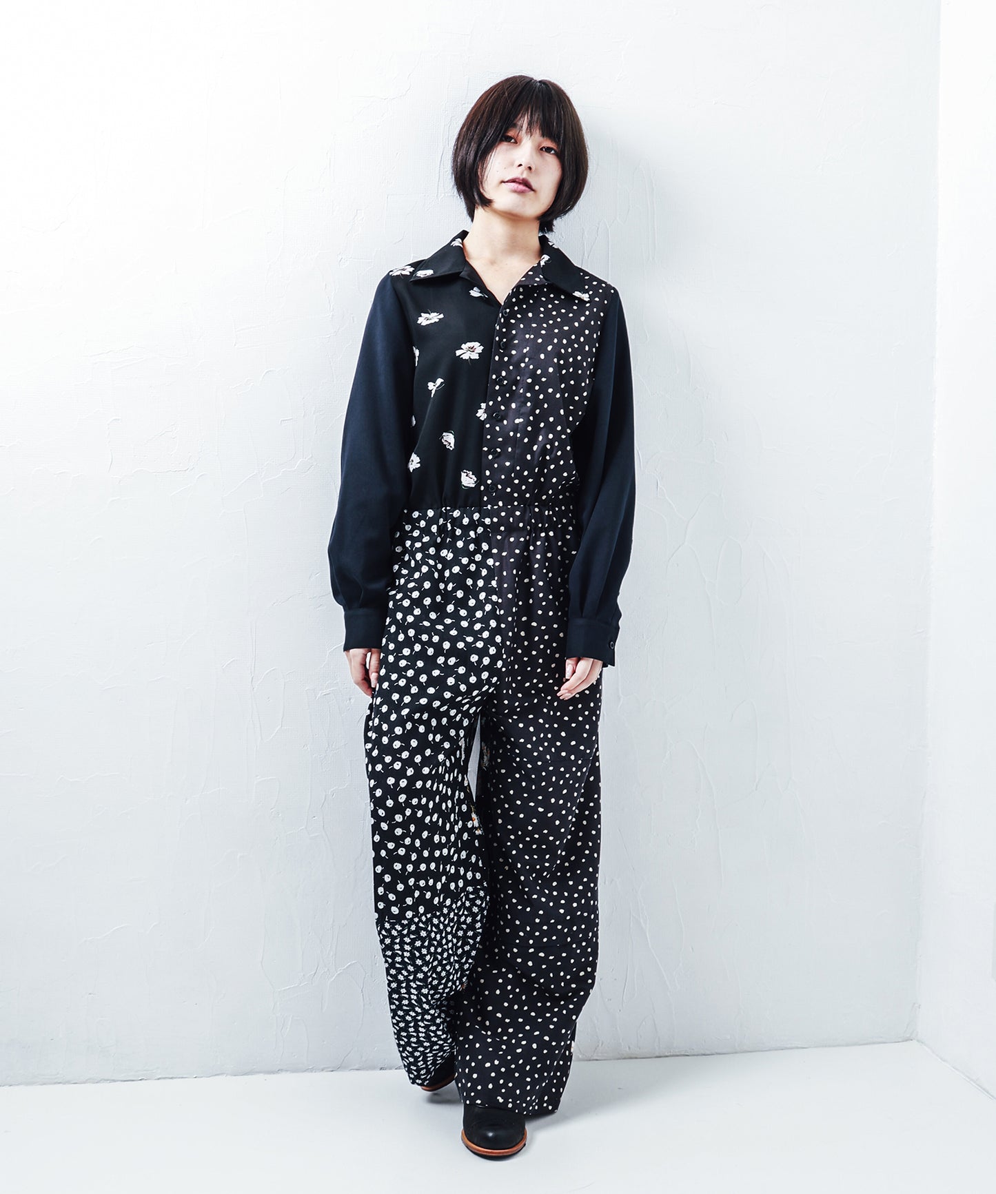 OPEN COLLAR JUMP SUITS