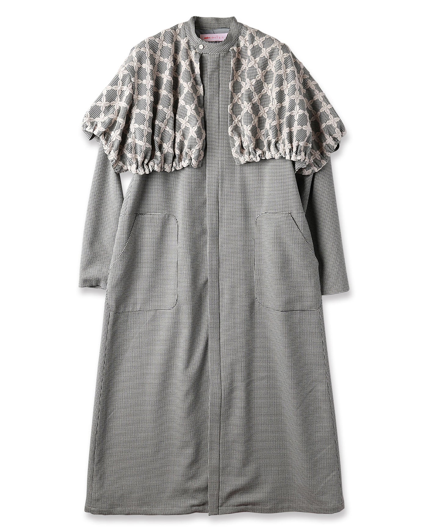 MIX CHECK DRESS COAT