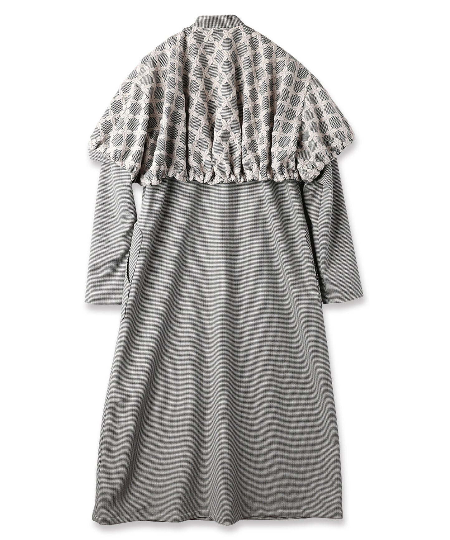 MIX CHECK DRESS COAT
