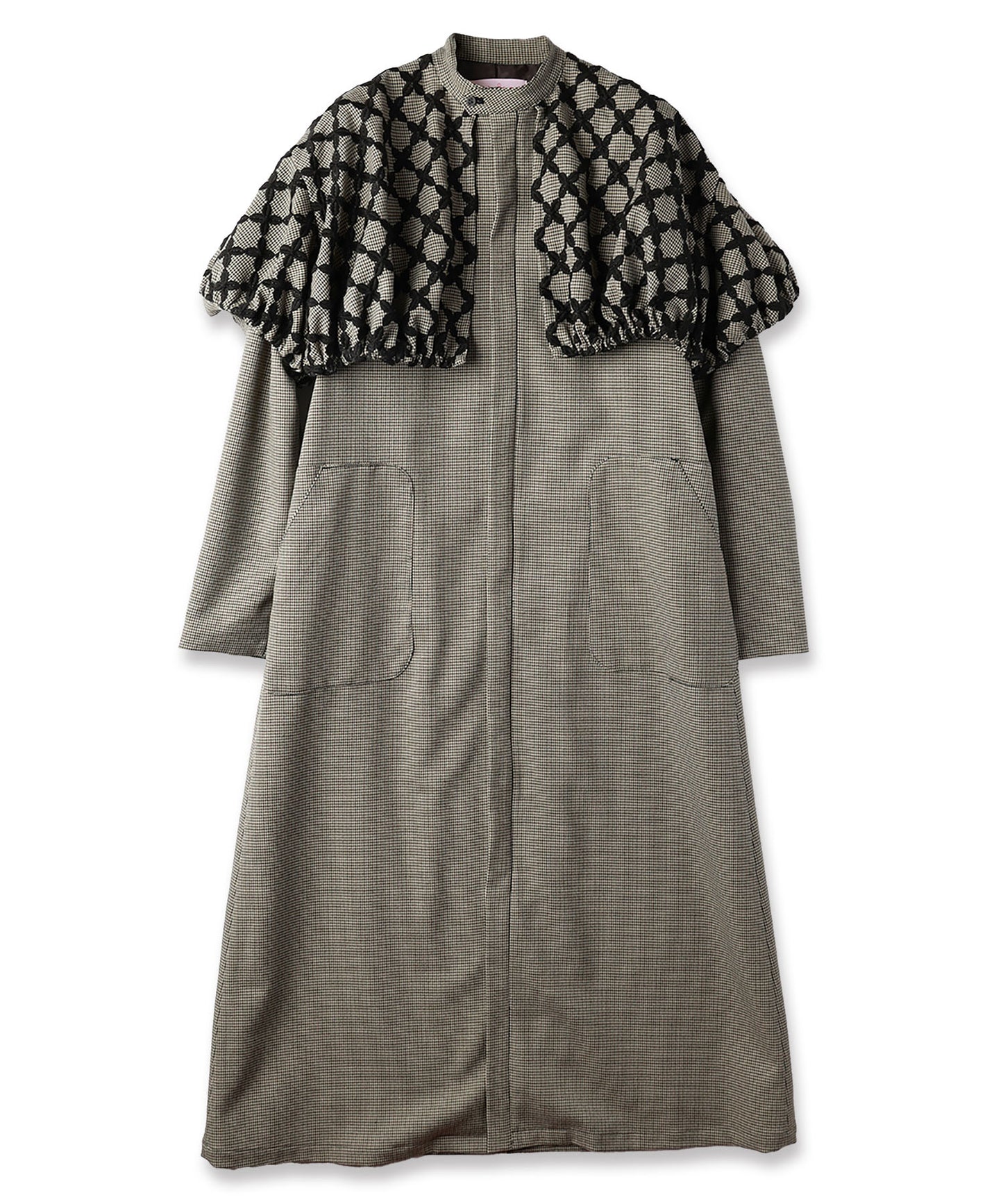 MIX CHECK DRESS COAT