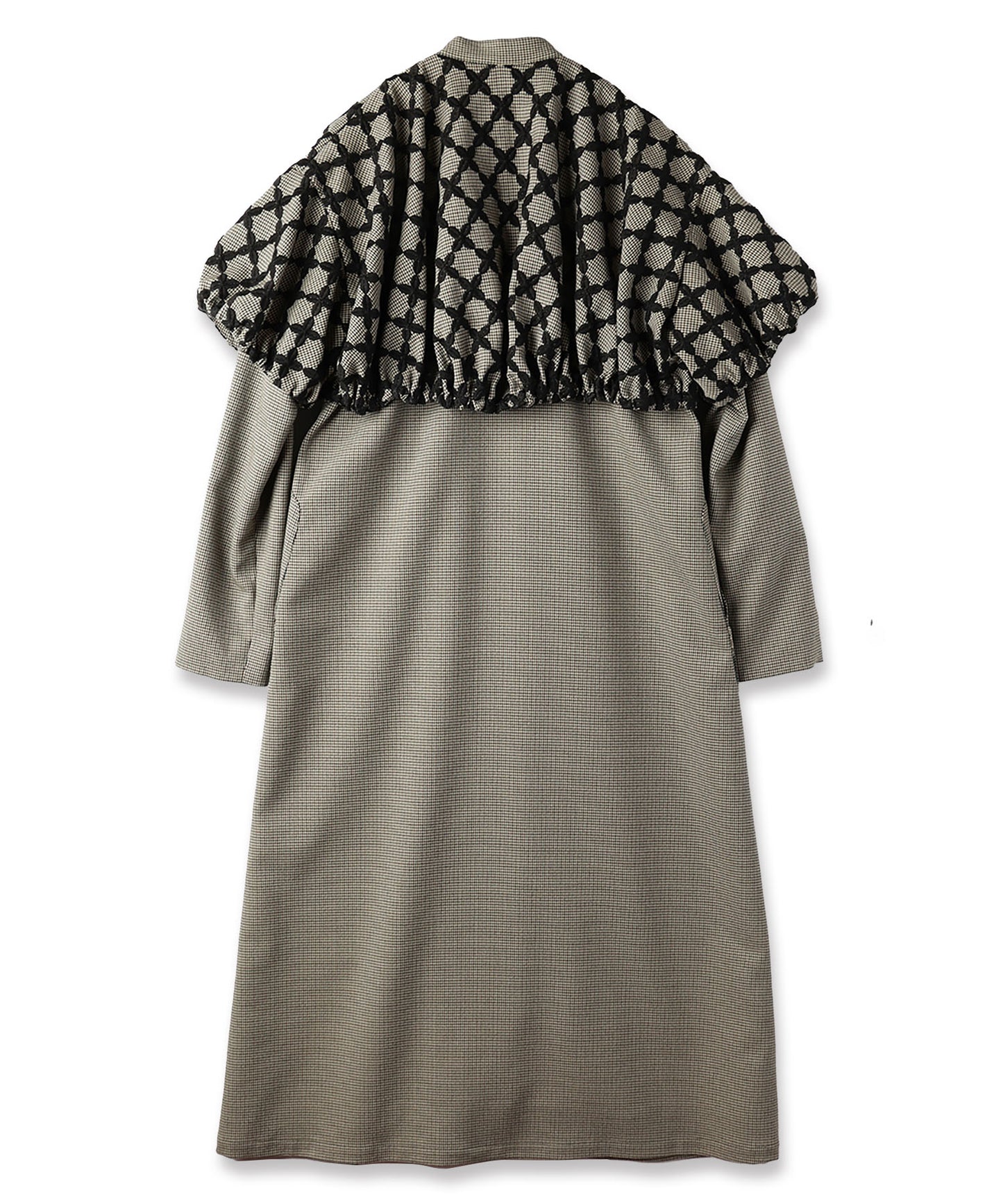 MIX CHECK DRESS COAT