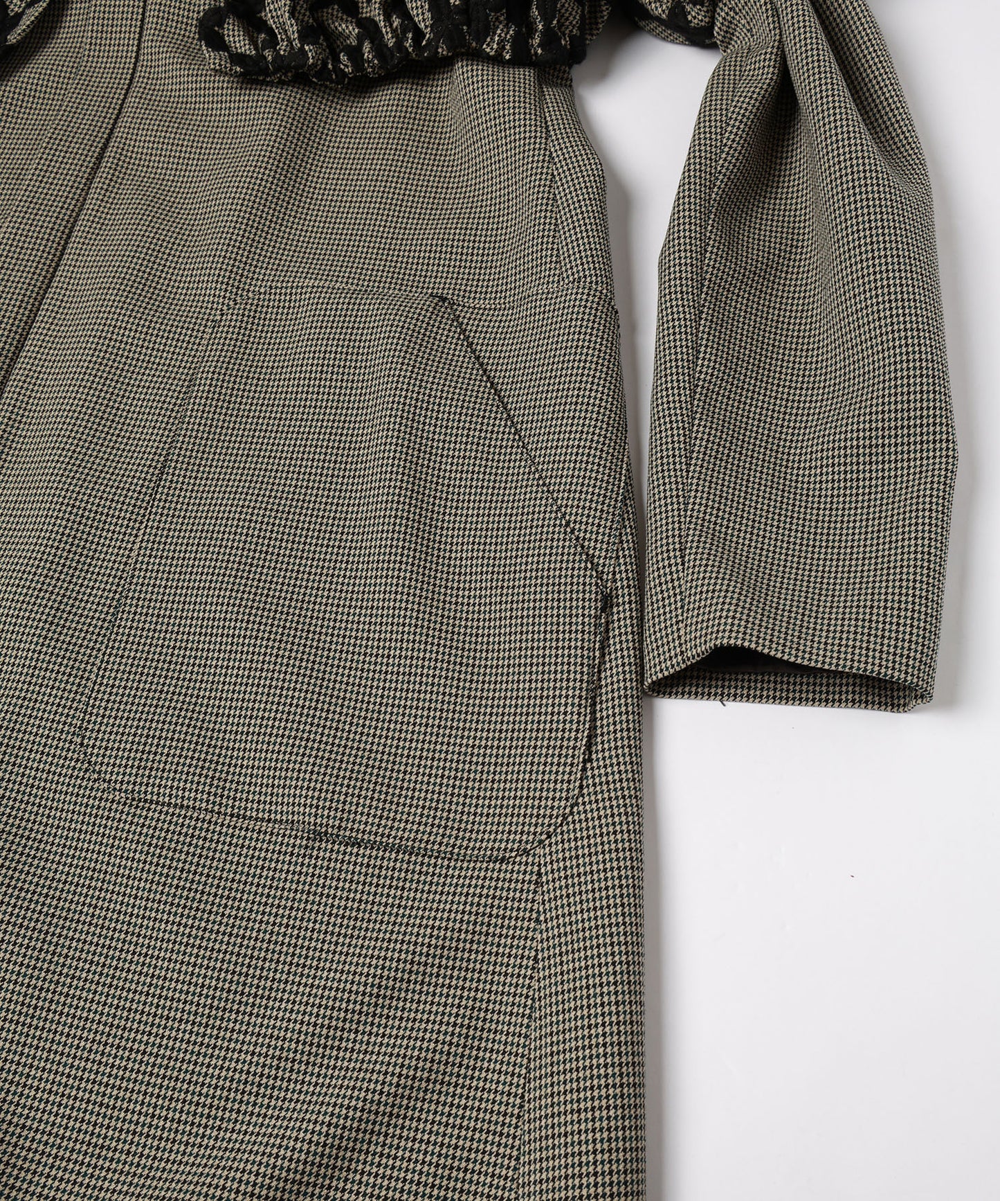 MIX CHECK DRESS COAT