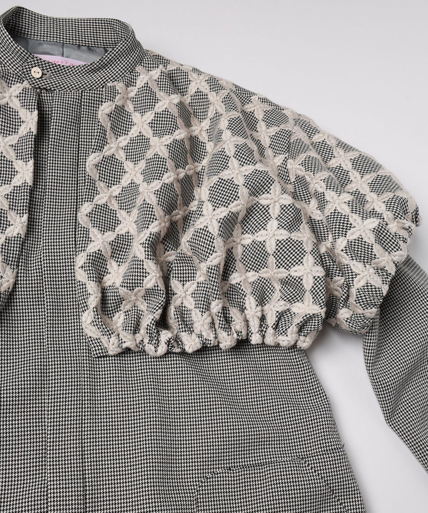 MIX CHECK DRESS COAT