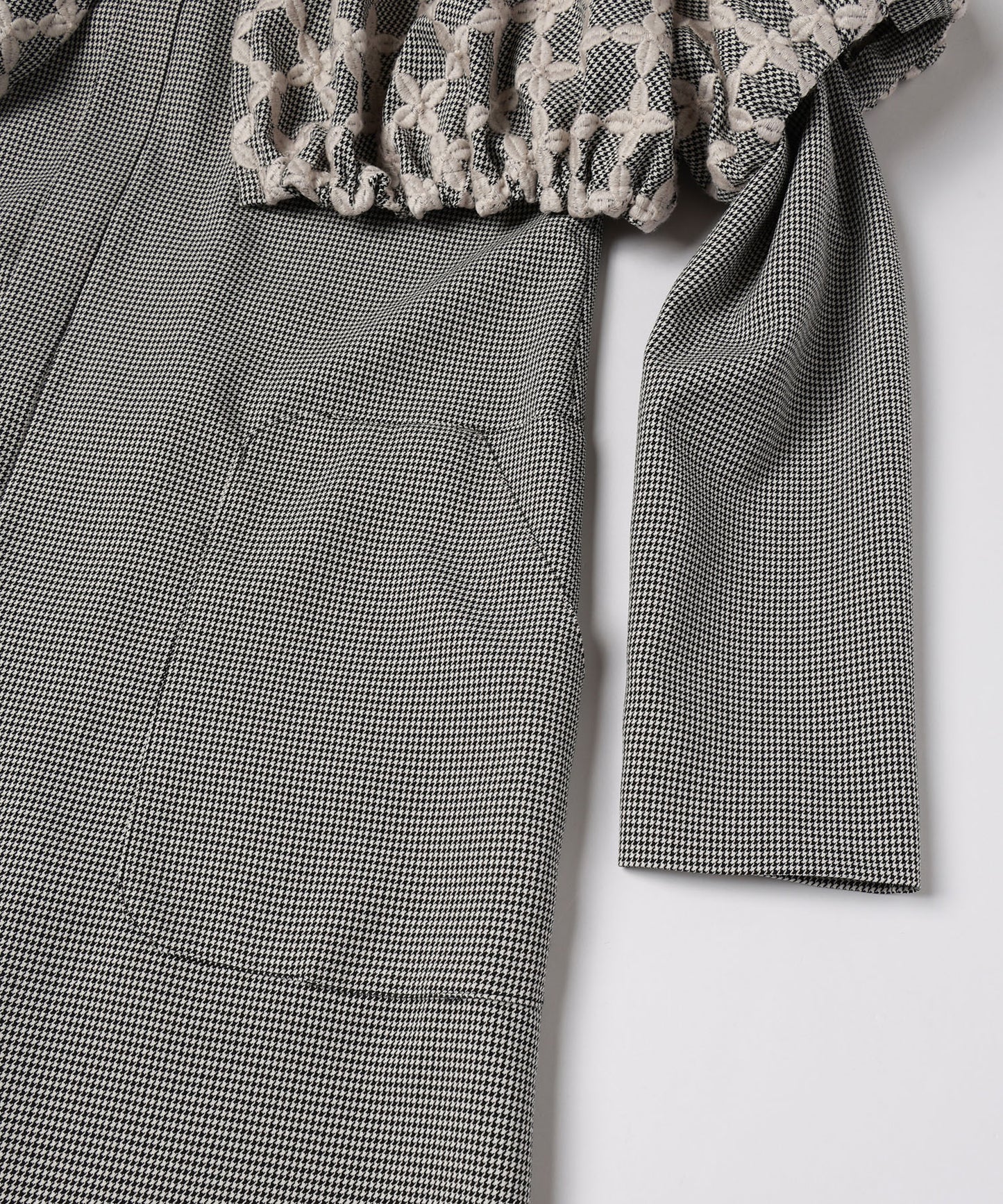 MIX CHECK DRESS COAT