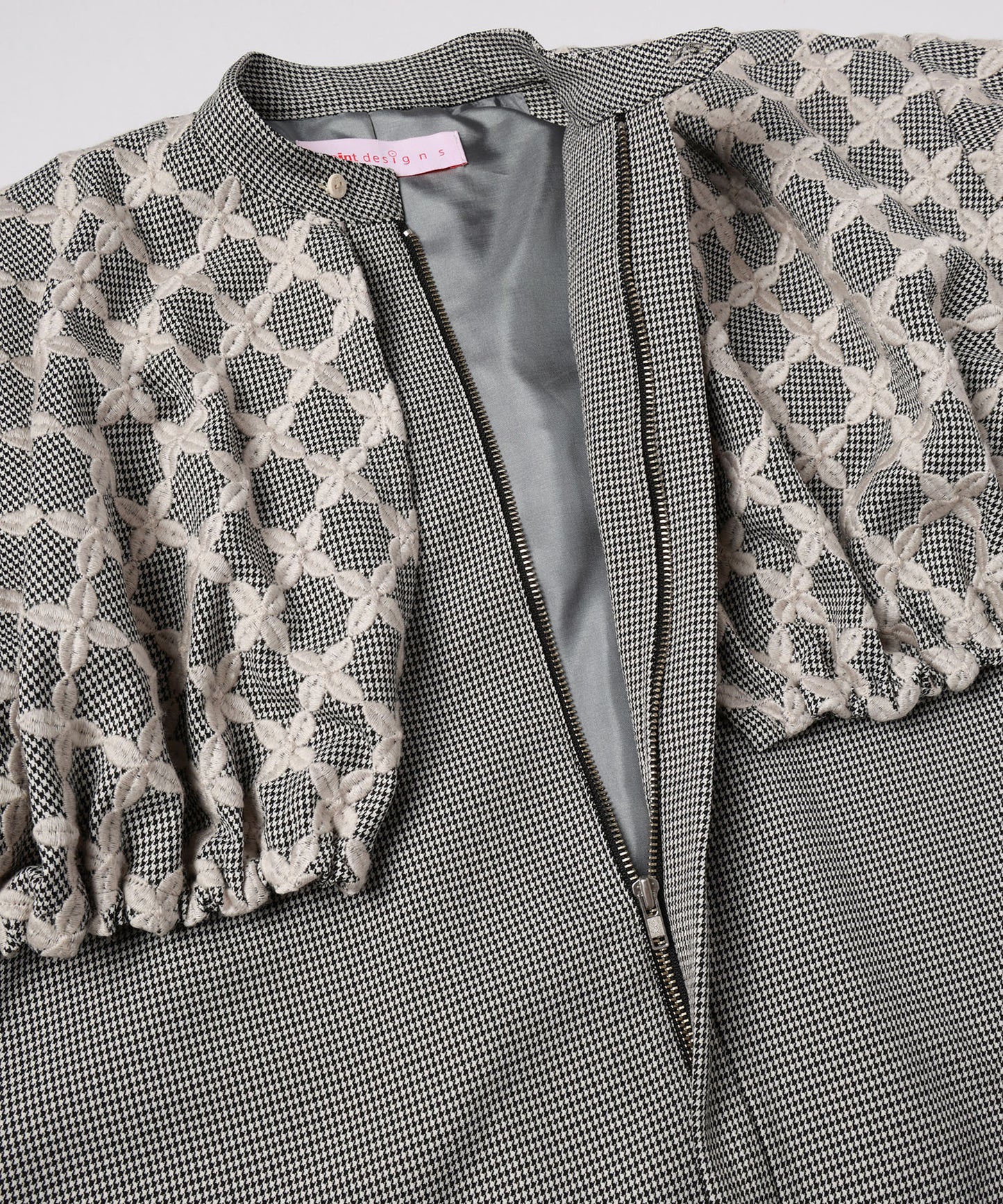 MIX CHECK DRESS COAT