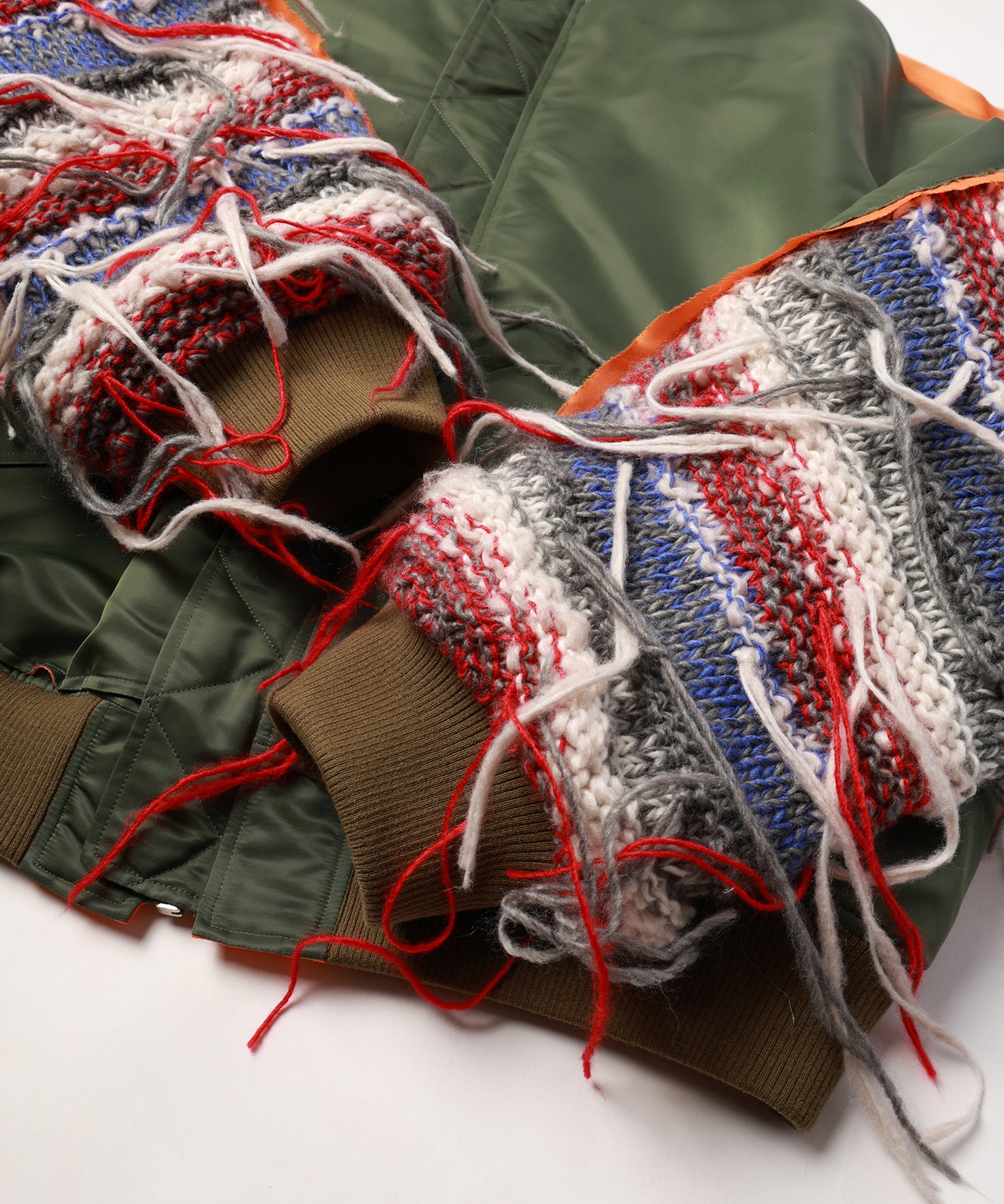 MIX KNIT SLEEVE BLOUSON