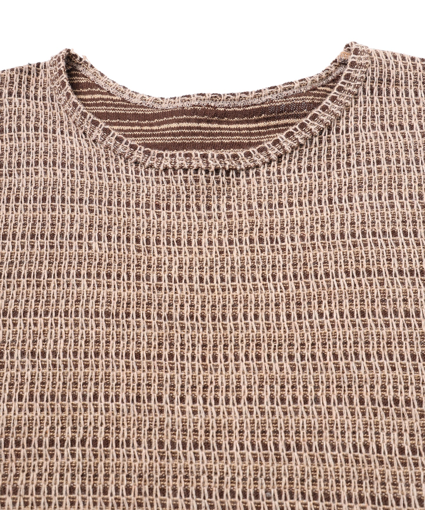 REVERSIBLE CHAIN STITCH KNIT CREW