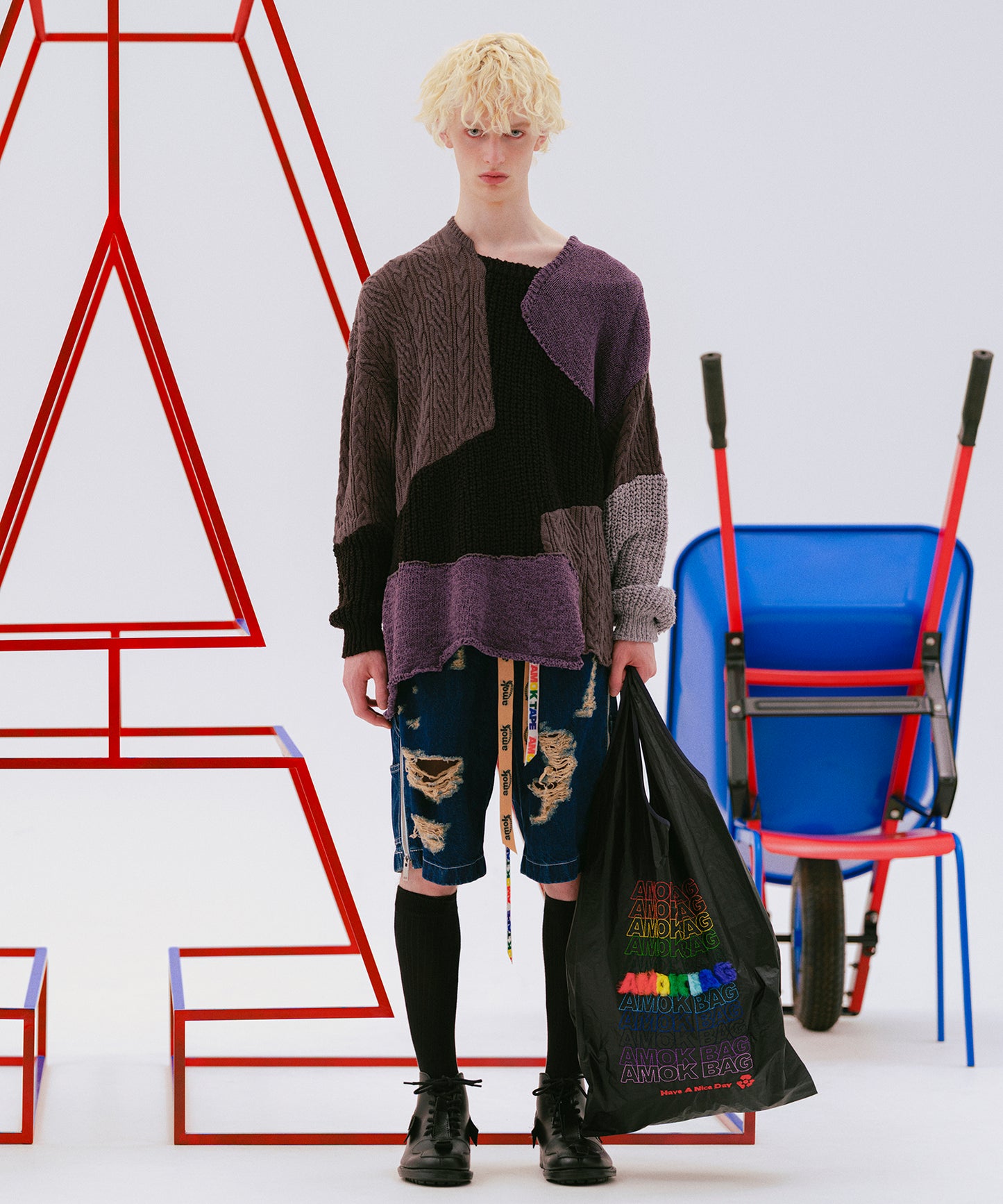 TWO-IN-ONE DENIM PANTS