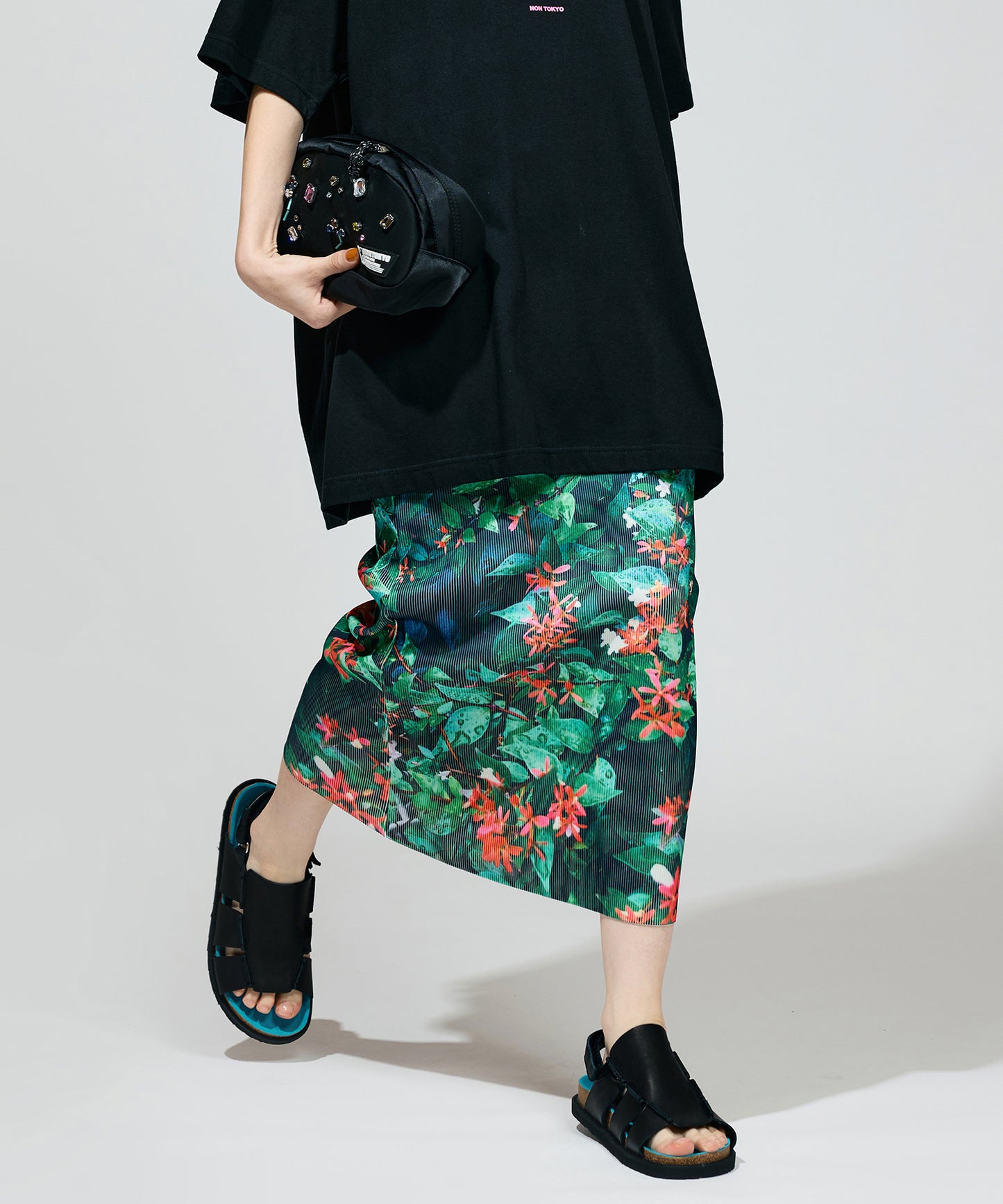 PRINT RIB TIGHT SKIRT