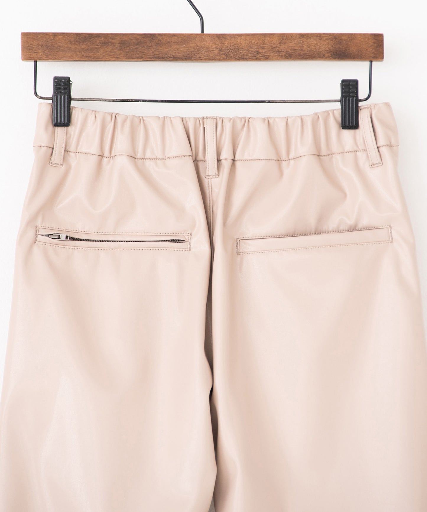 vegan leather tapered slacks