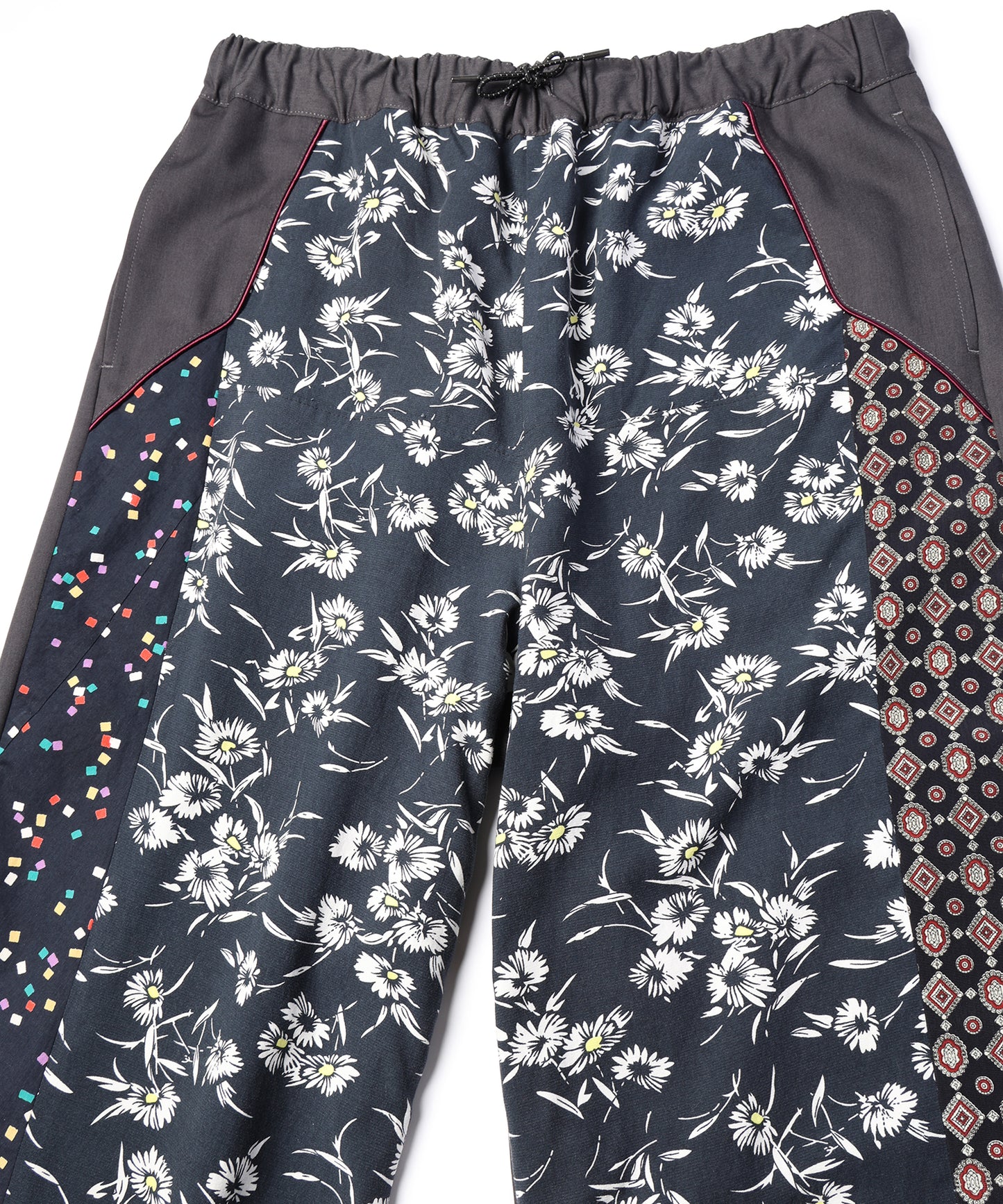 ANLIO × YEAH RIGHT!! Patchwork Wide Easy Pants(Charcoal)