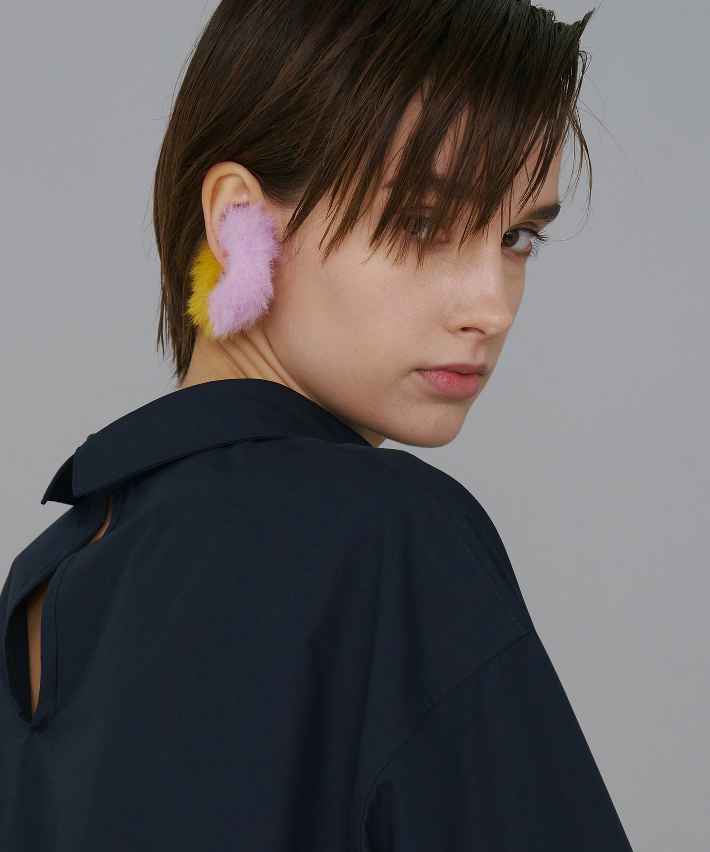 BICOLOR FUR EAR CUFF
