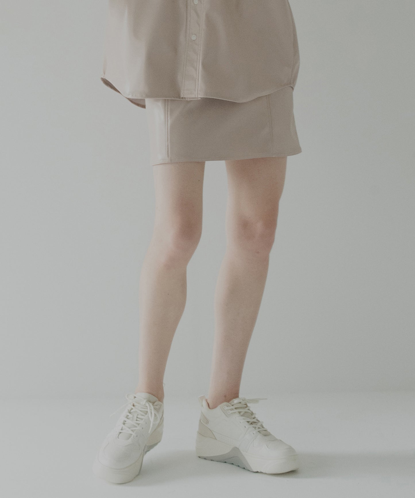 vegan leather short skirt