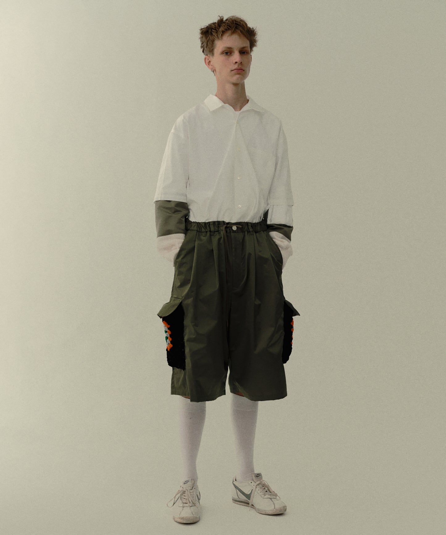 KAJIF NYLON CROCHET POCKET CARGO SHORTS