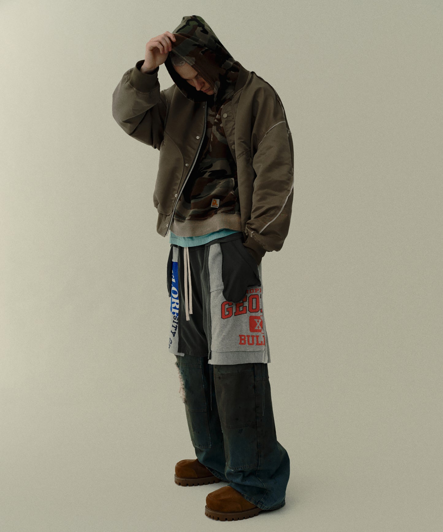 DOUBLE KNEE DENIM PANTS