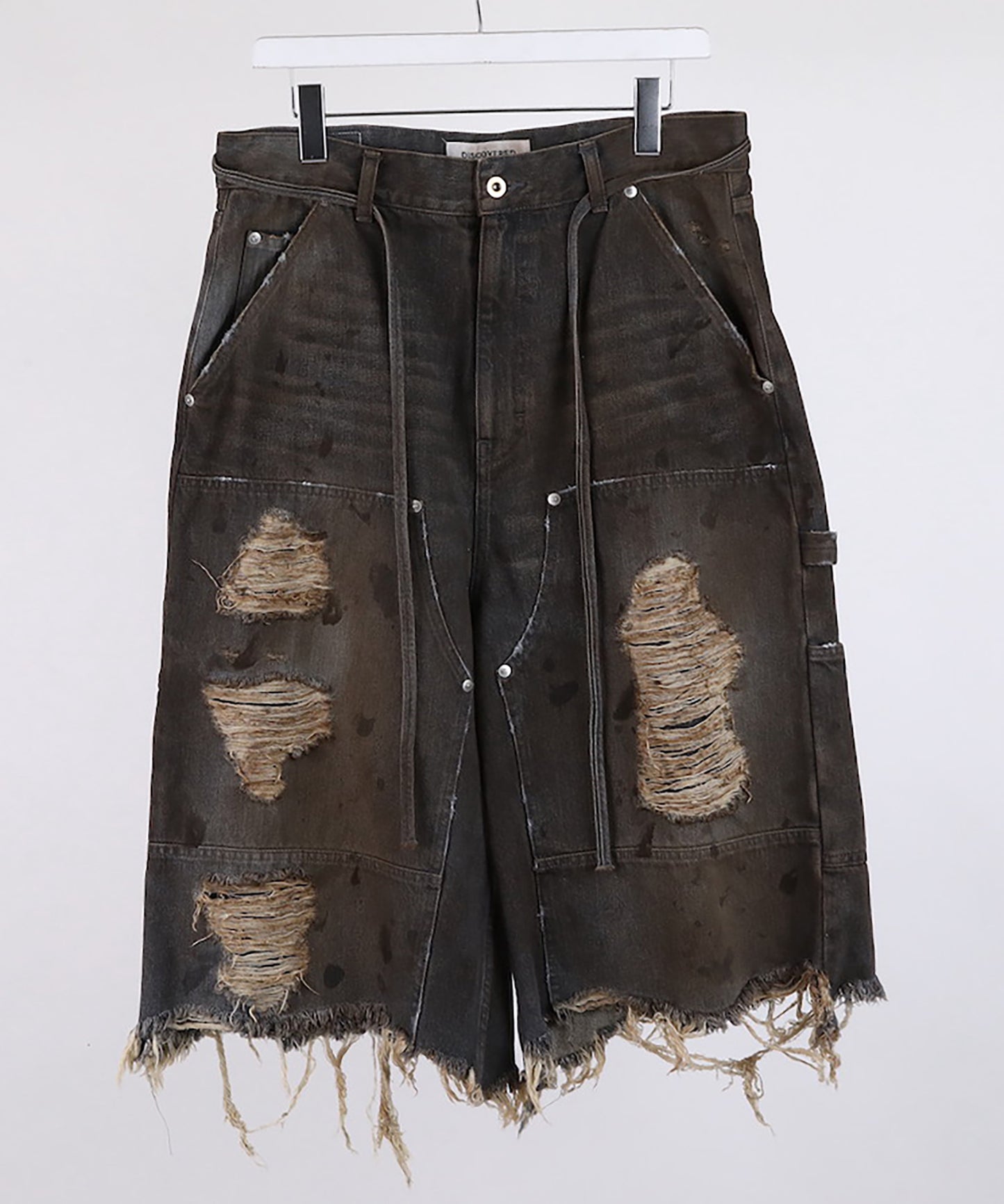 DOUBLE KNEE DENIM SHORTS