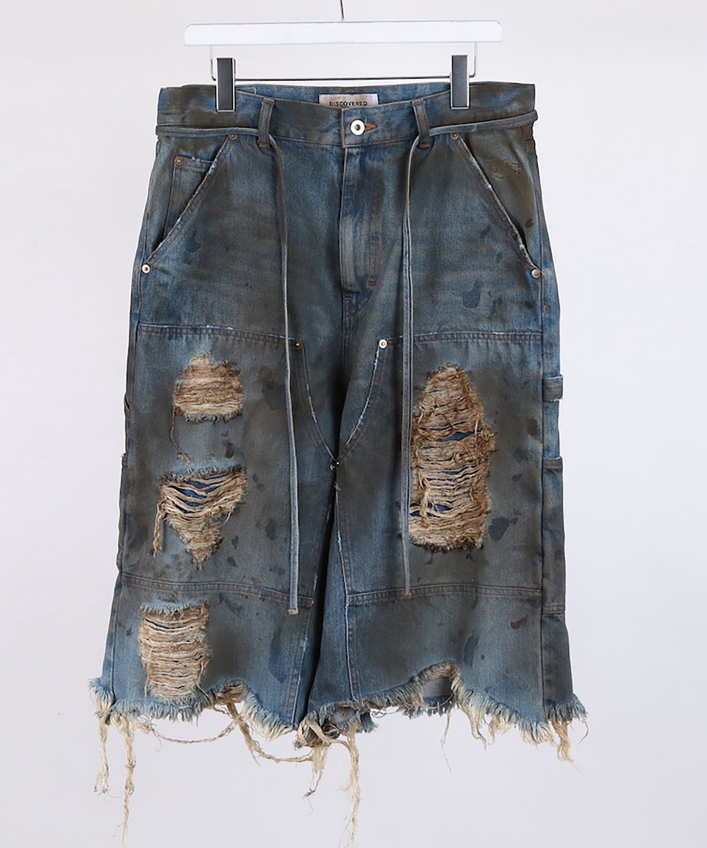 DOUBLE KNEE DENIM SHORTS