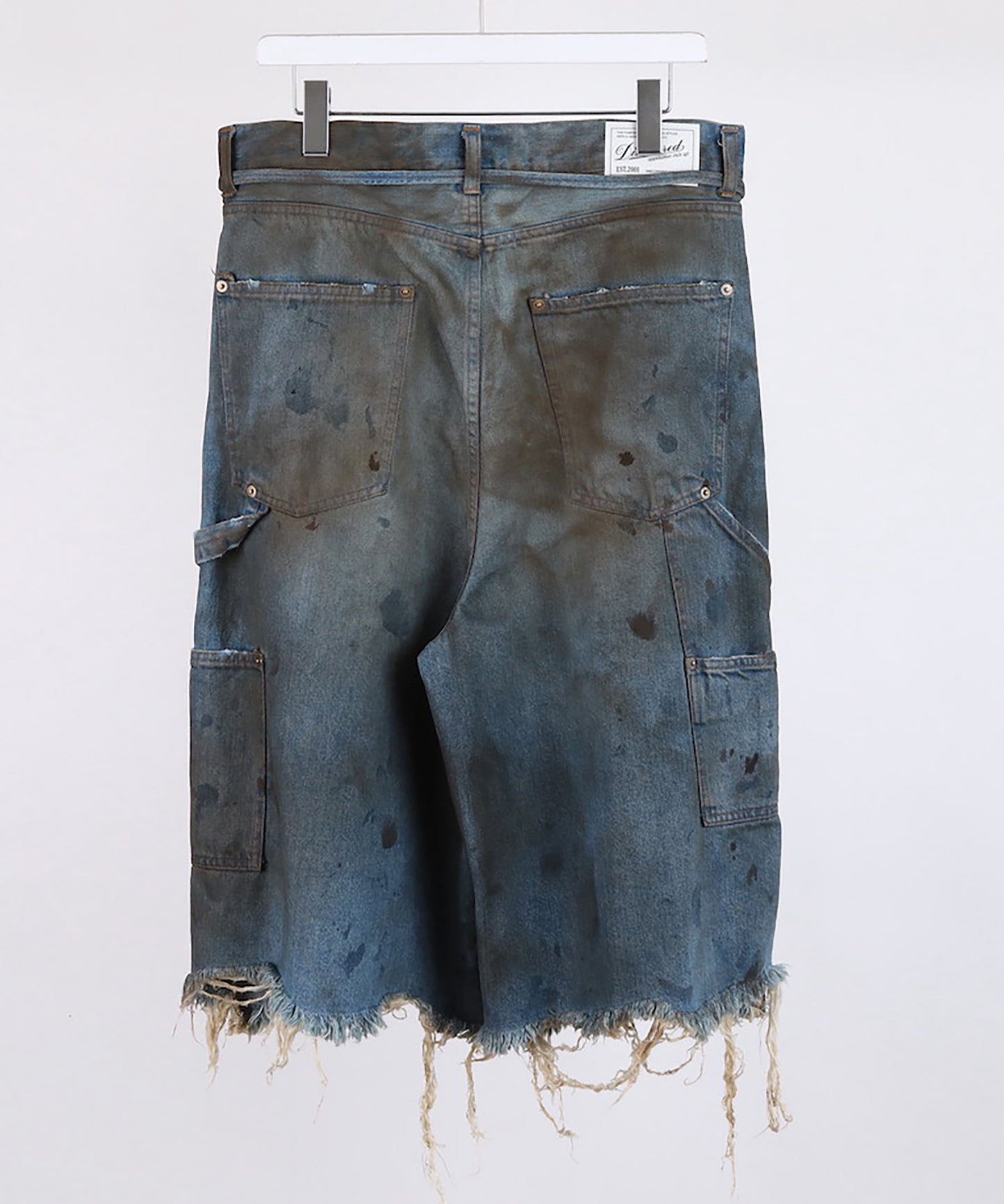 DOUBLE KNEE DENIM SHORTS