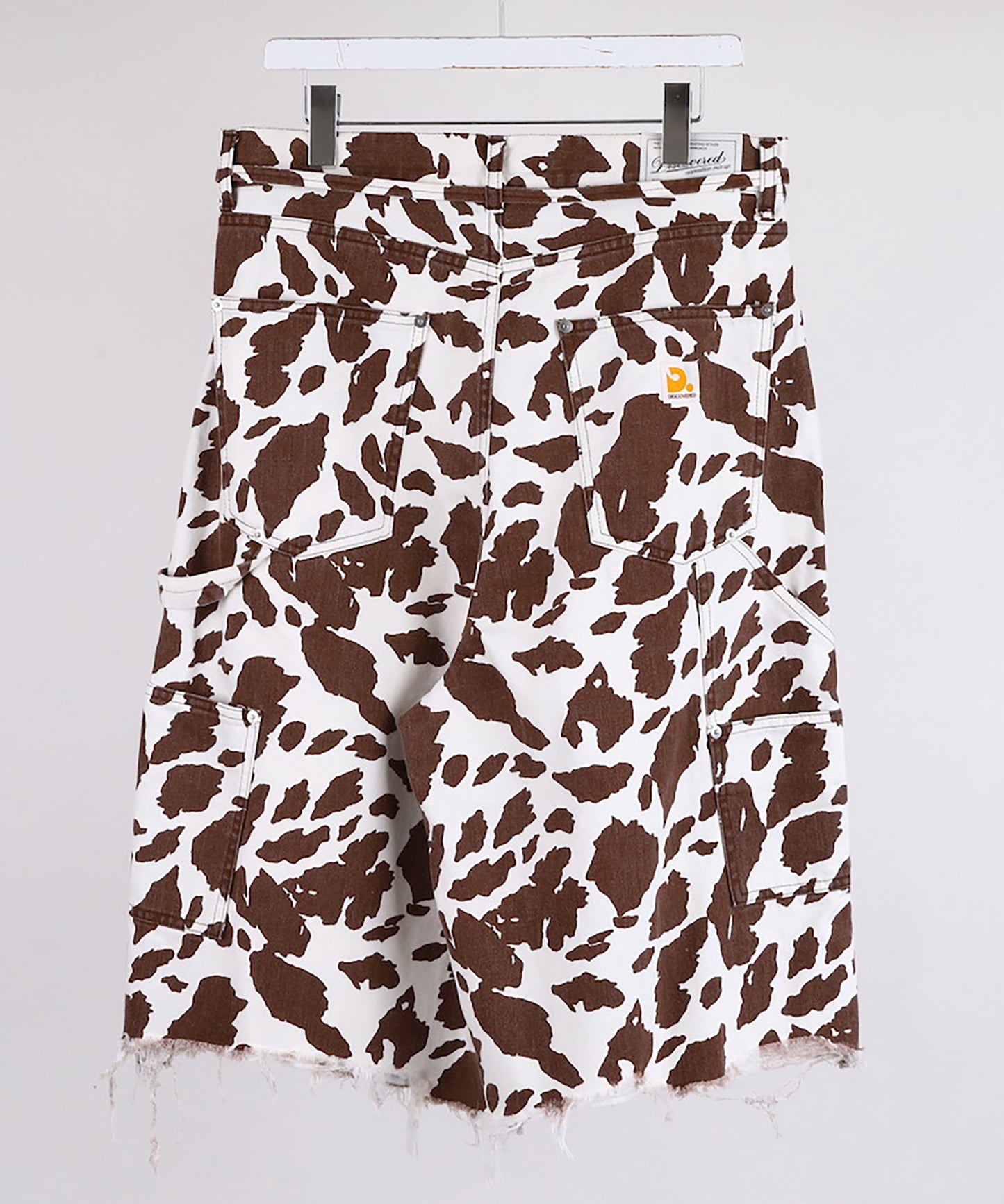 COW PRINT DOUBLE KNEE SHORTS