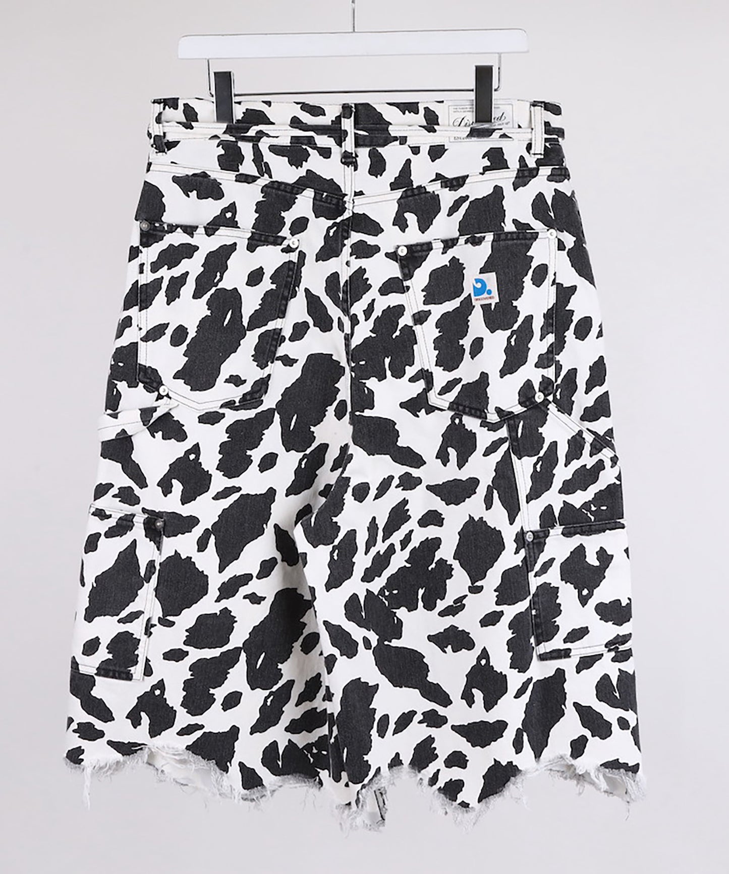 COW PRINT DOUBLE KNEE SHORTS