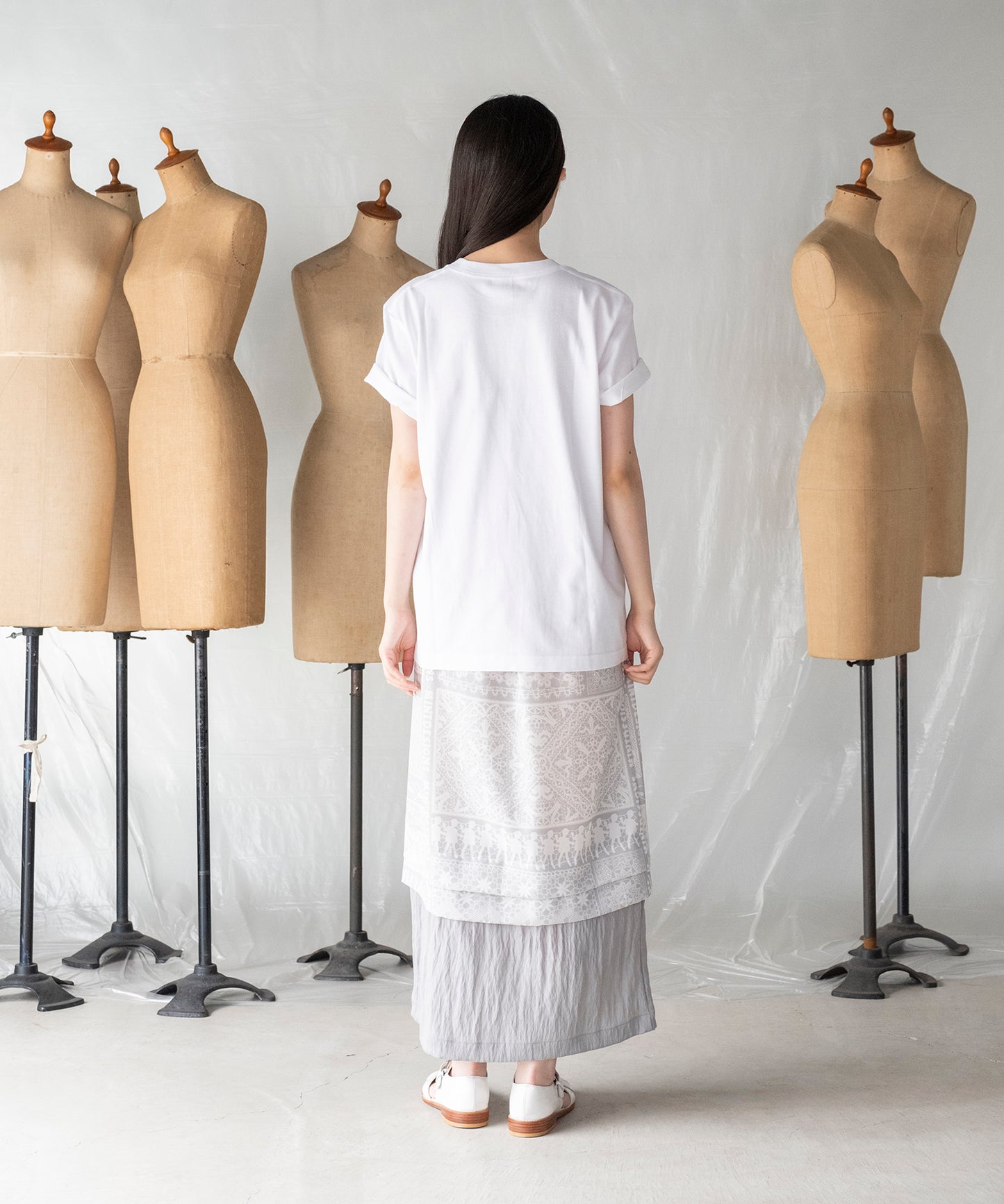 WHITE PROJECT"STENCIL PRINT T-SHIRT / ホワイトプロジェクトステンシルプリントTシャツ