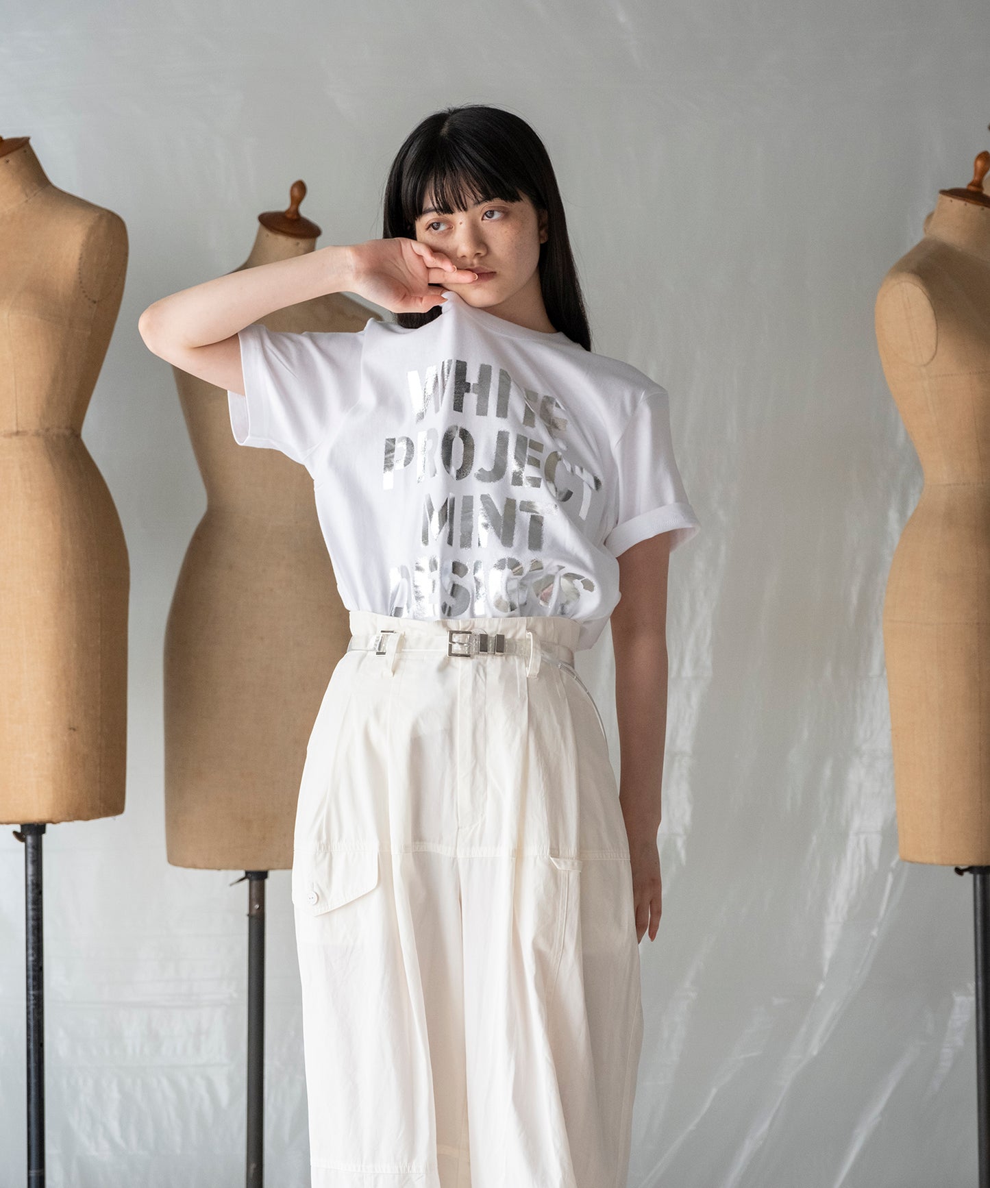 WHITE PROJECT"STENCIL PRINT T-SHIRT / ホワイトプロジェクトステンシルプリントTシャツ