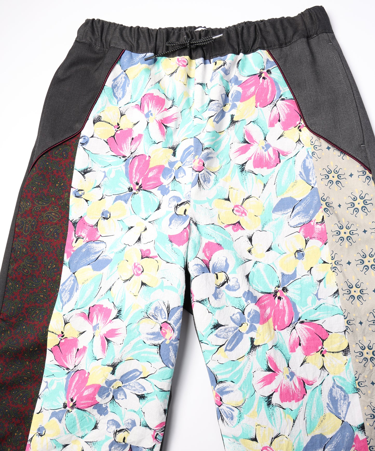 ANLIO × YEAH RIGHT!! Patchwork Wide Easy Pants(Charcoal)