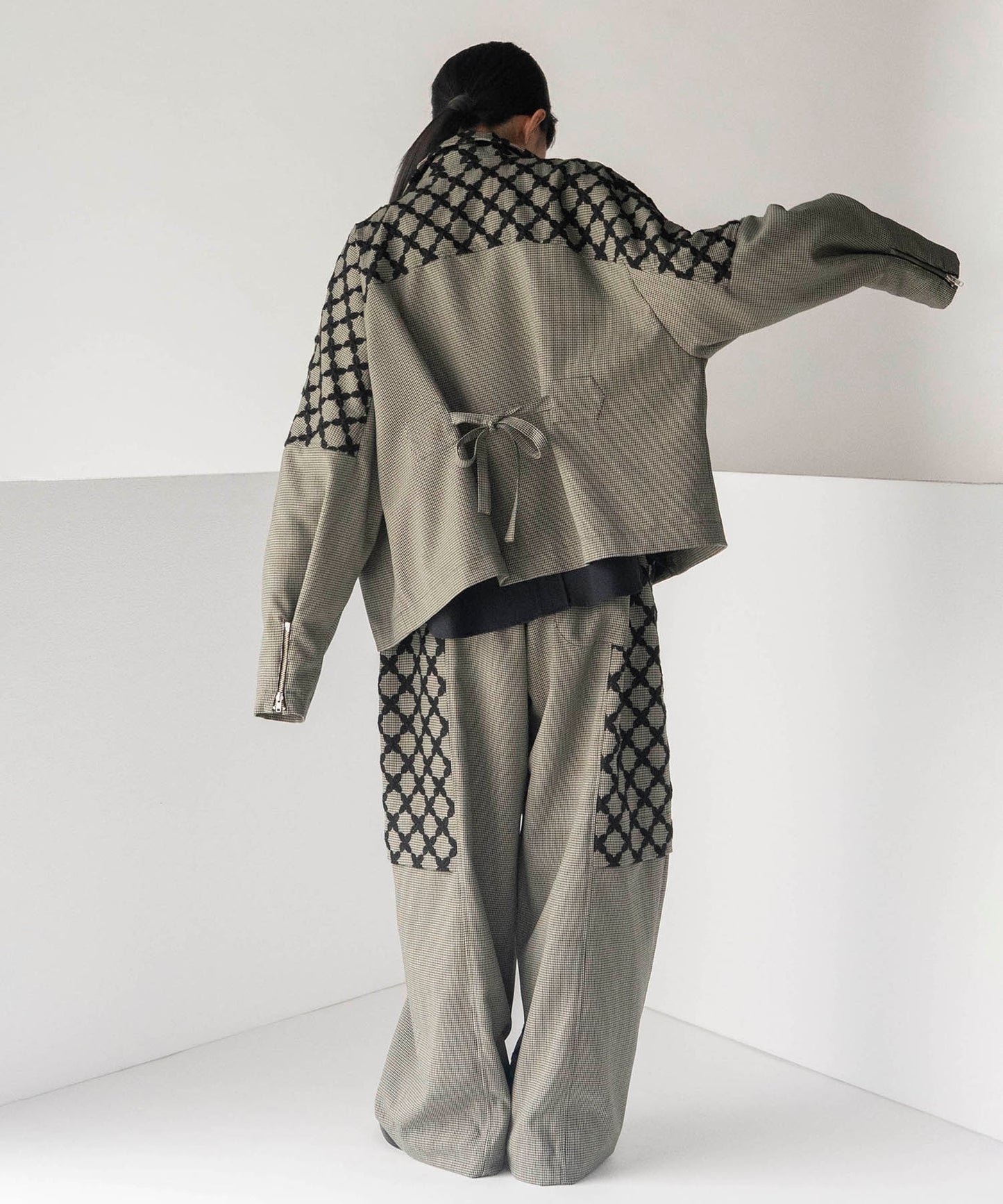 MIX CHECK SHORT COAT