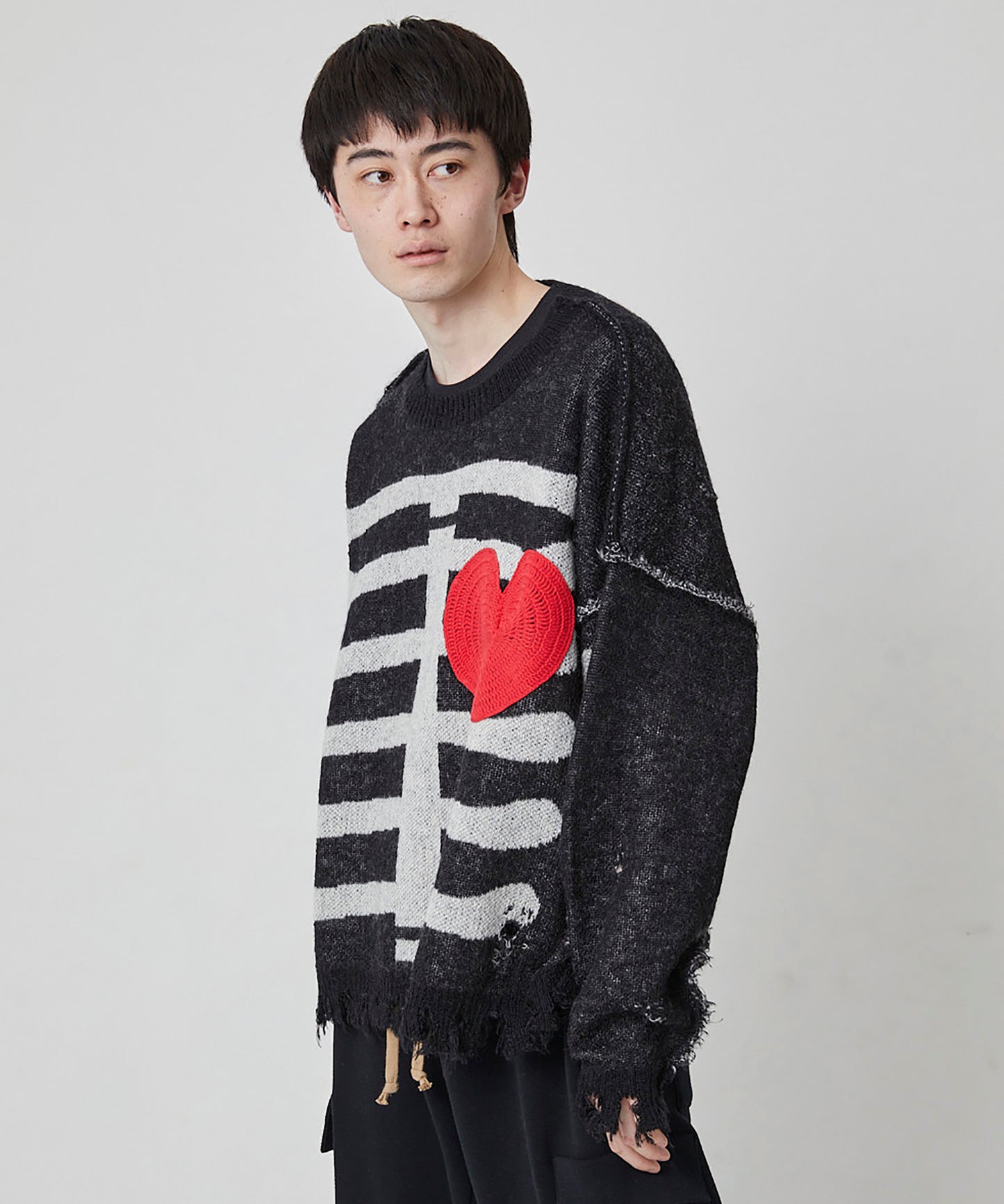 MOHAIR HEART&BONE KNIT