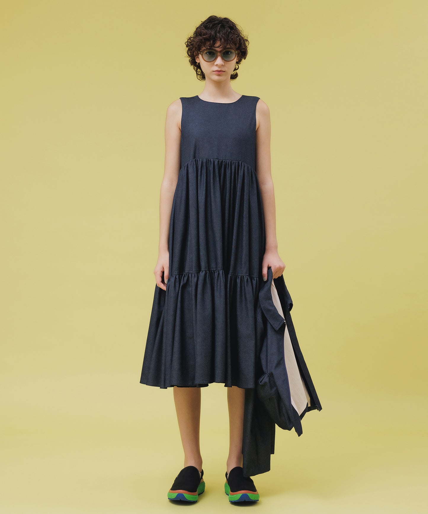 2FACE FLARE DENIM ONE-PIECE