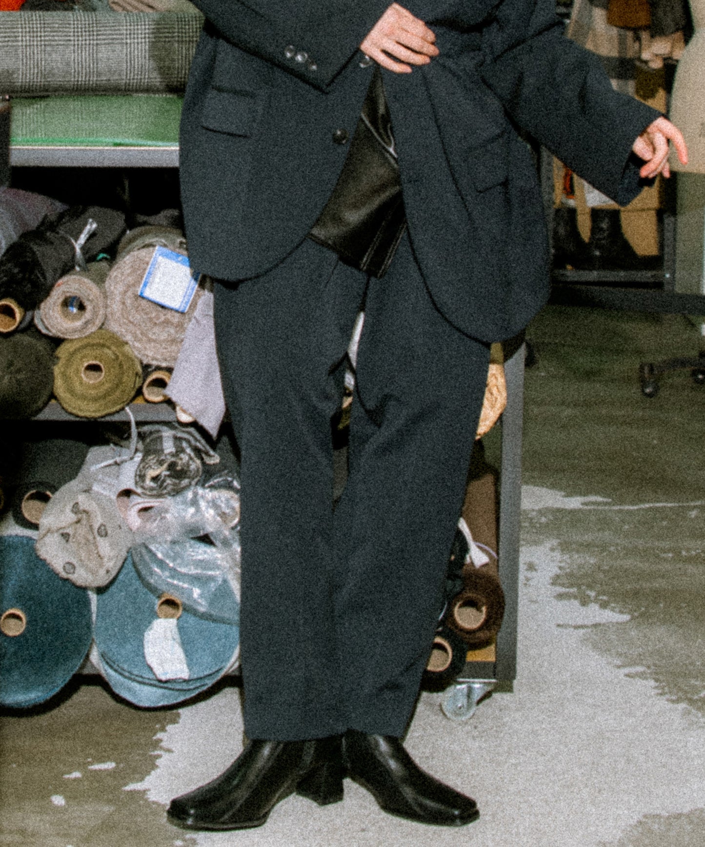 gabardine tapered slacks