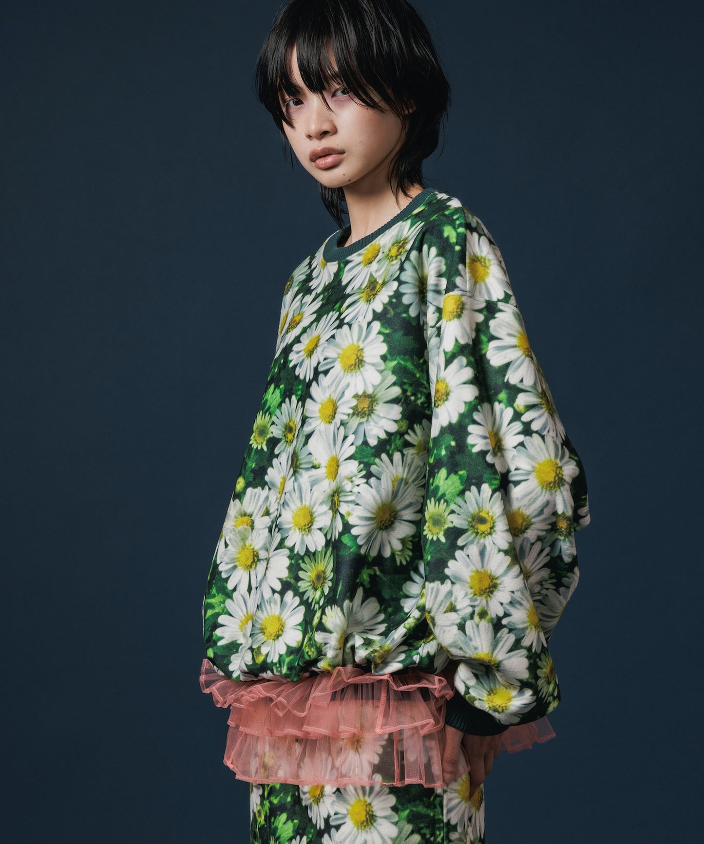 PRINT FLEECE PULLOVER TOP