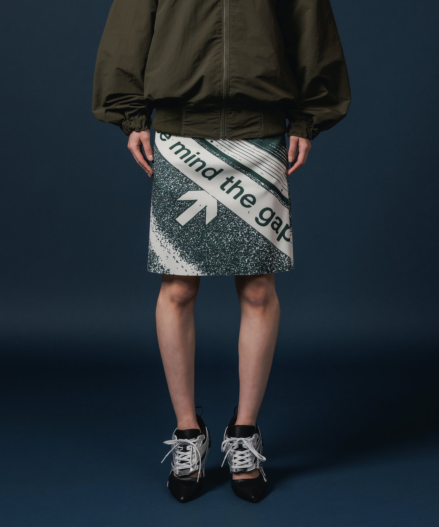 PRINT RIB MINI SKIRT