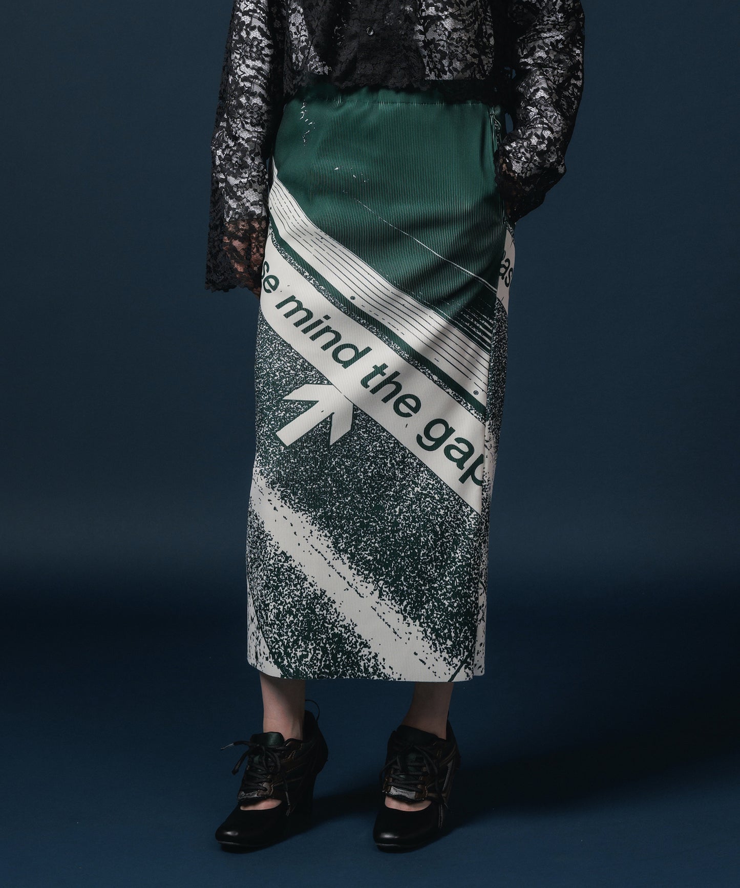 PRINT RIB SKIRT