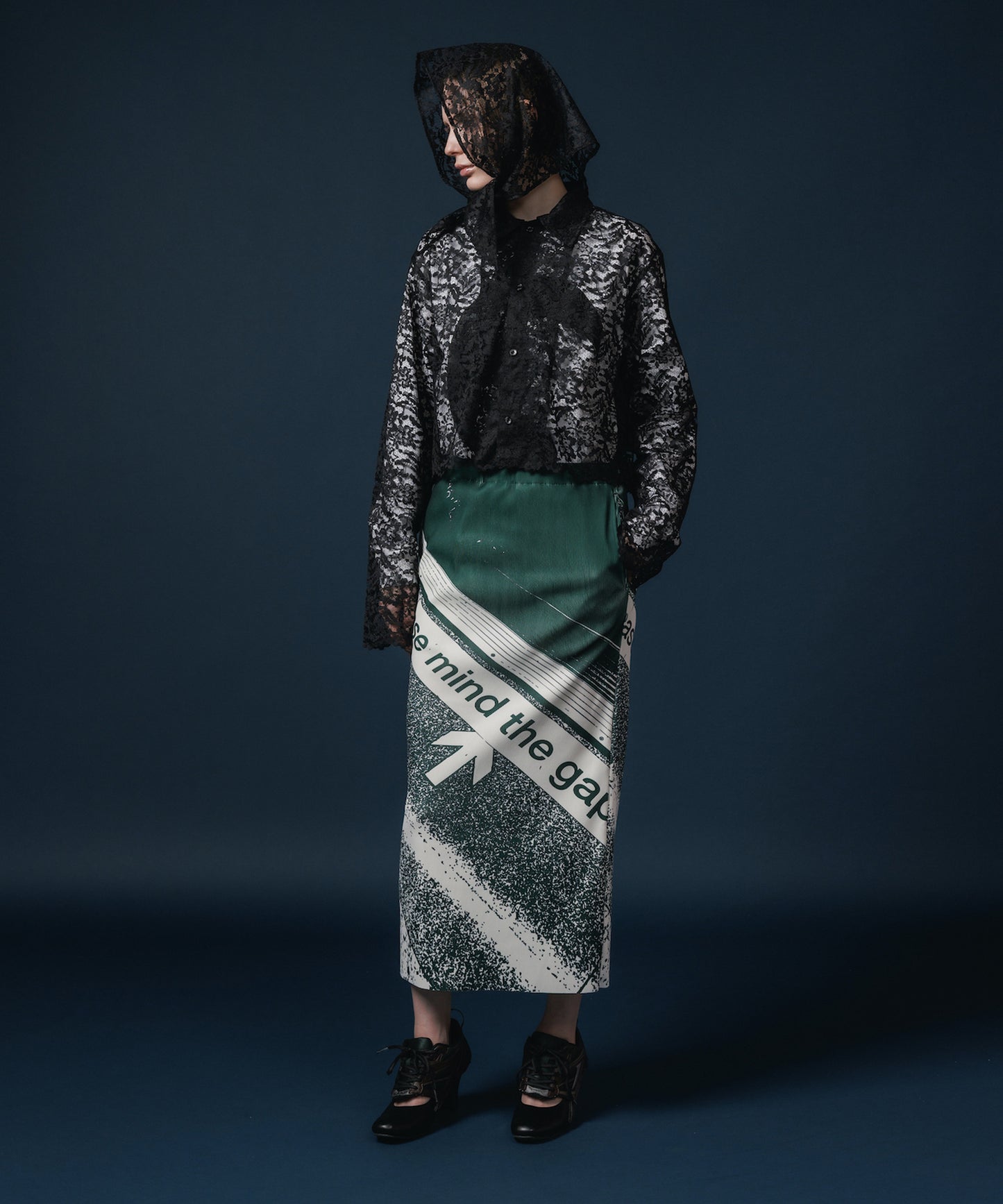 PRINT RIB SKIRT