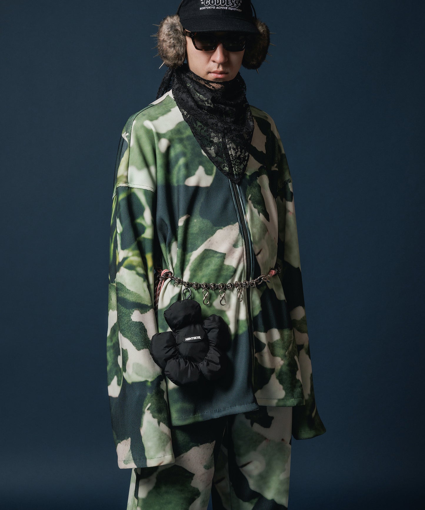 PRINT RIB ZIP-UP BLOUSON
