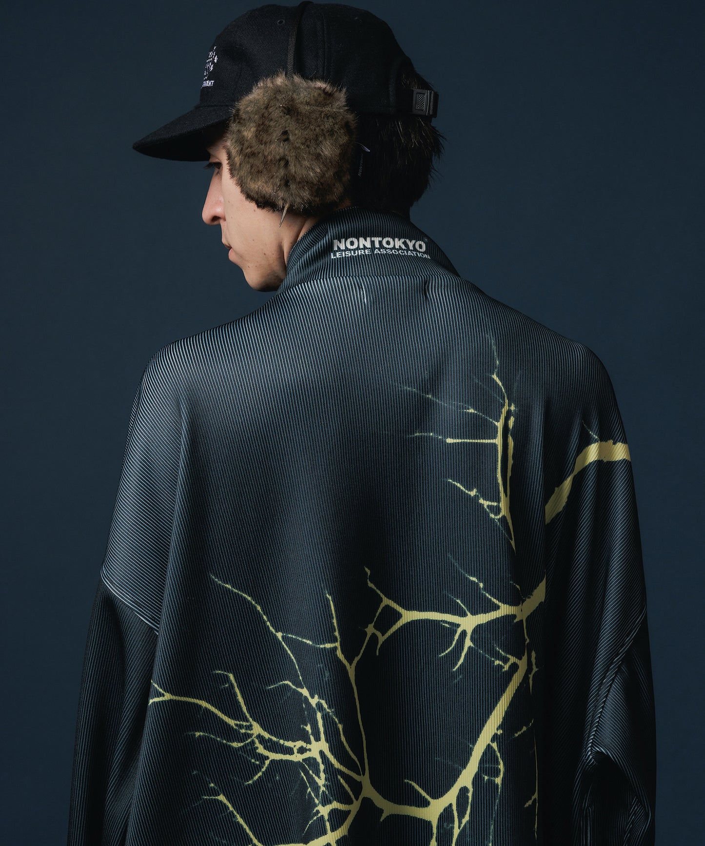 PRINT RIB ZIP-UP BLOUSON
