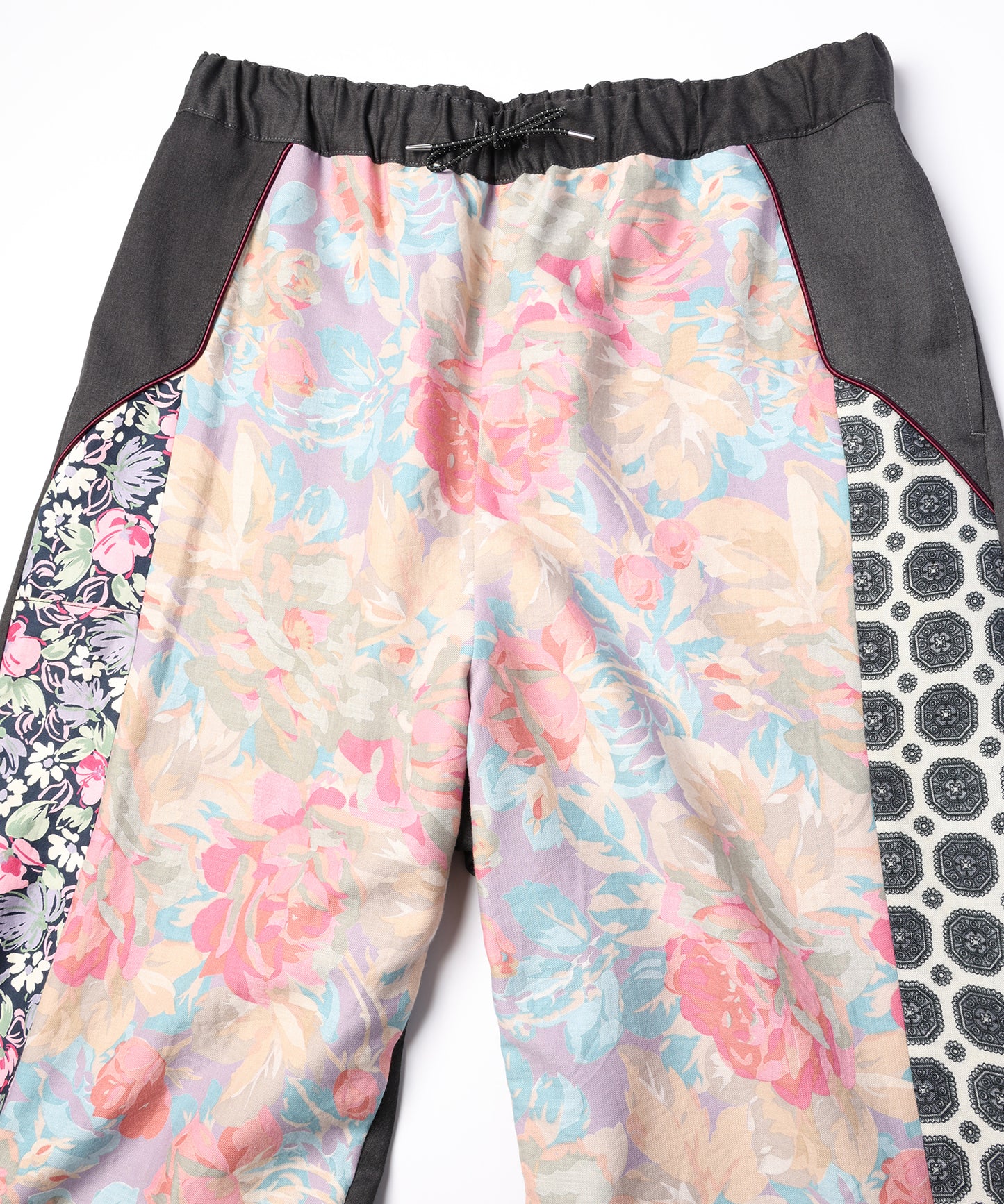 ANLIO × YEAH RIGHT!! Patchwork Wide Easy Pants(Charcoal)