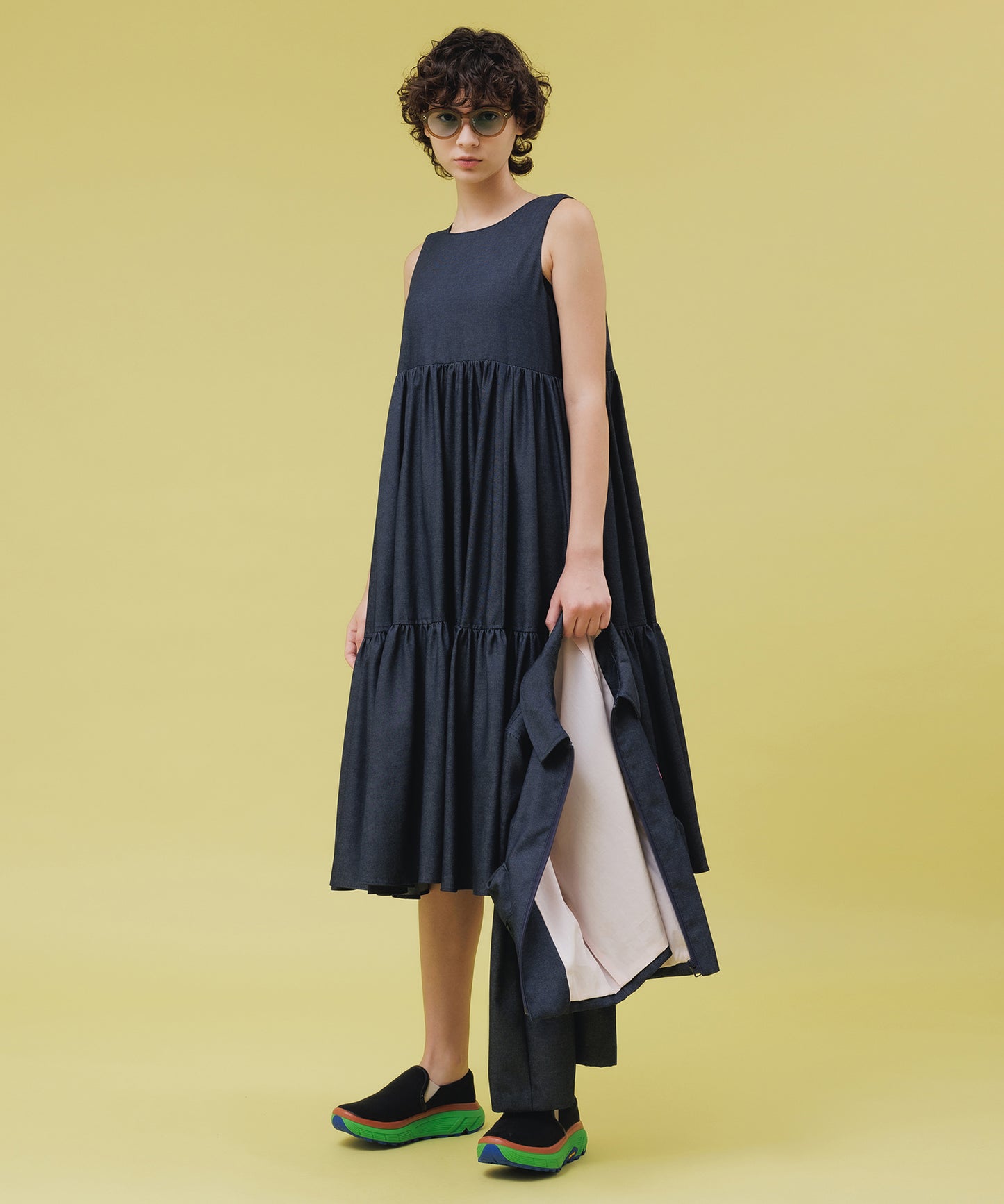 2FACE FLARE DENIM ONE-PIECE