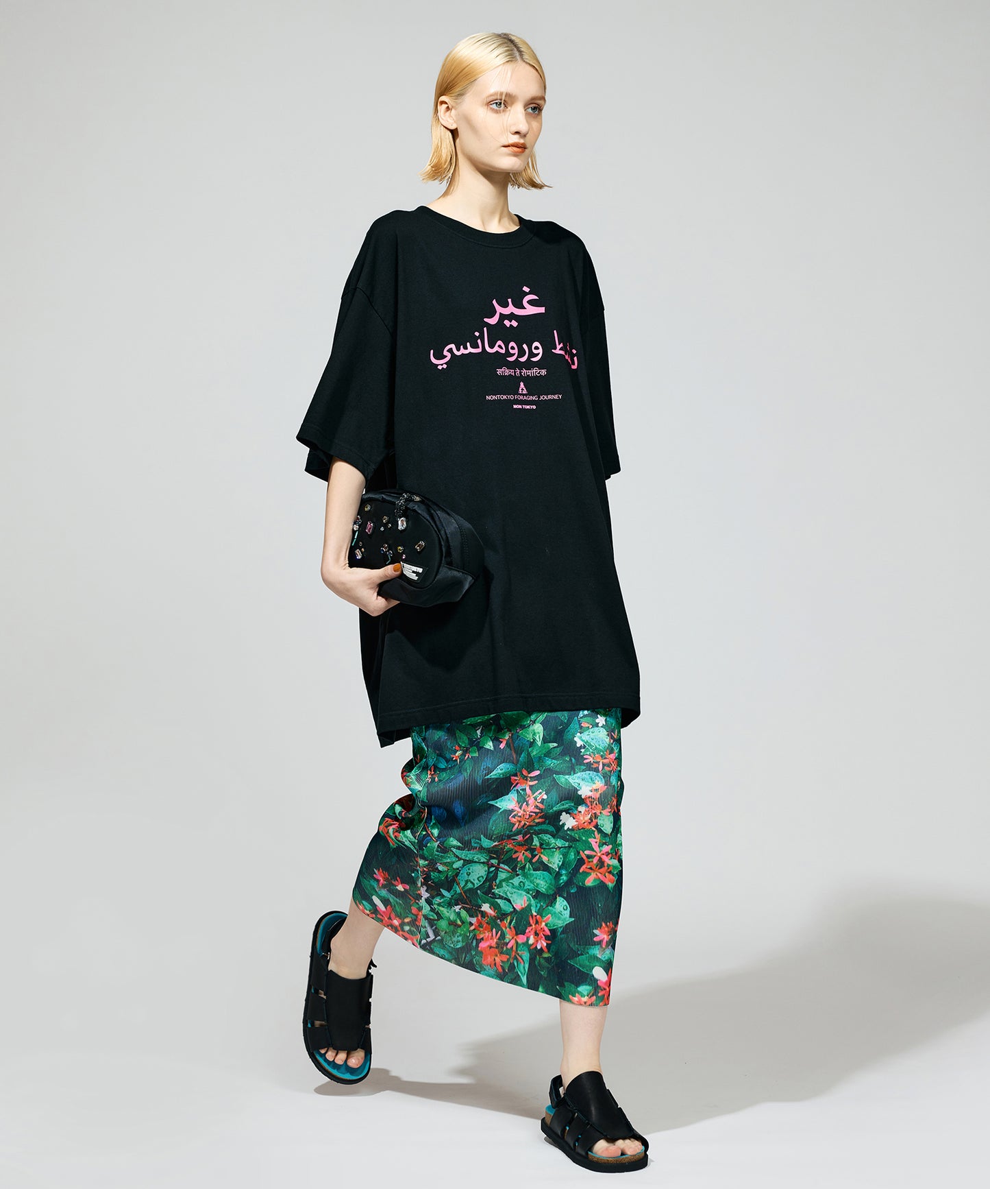 PRINT RIB TIGHT SKIRT