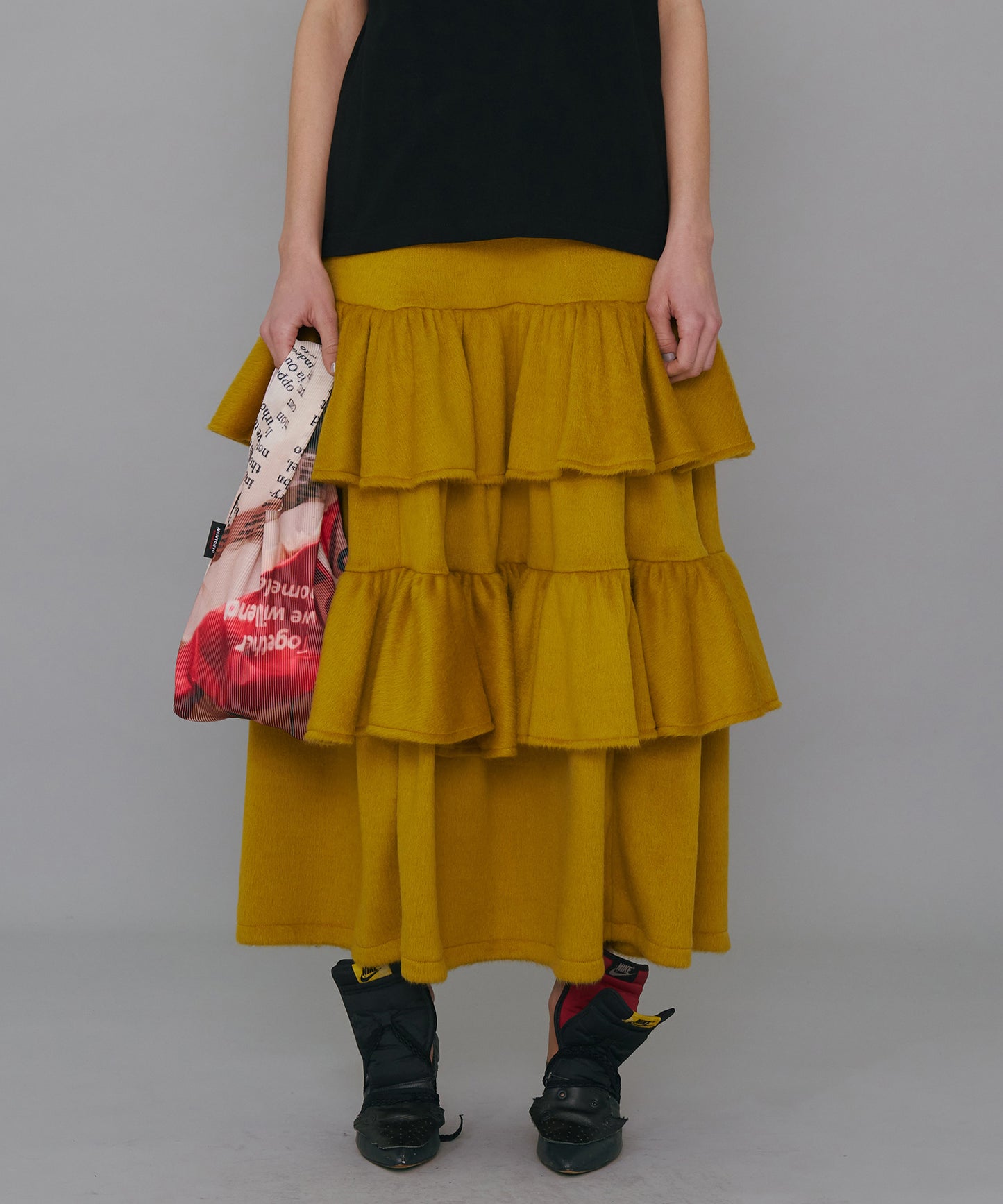MOHAIR TIERED SKIRT