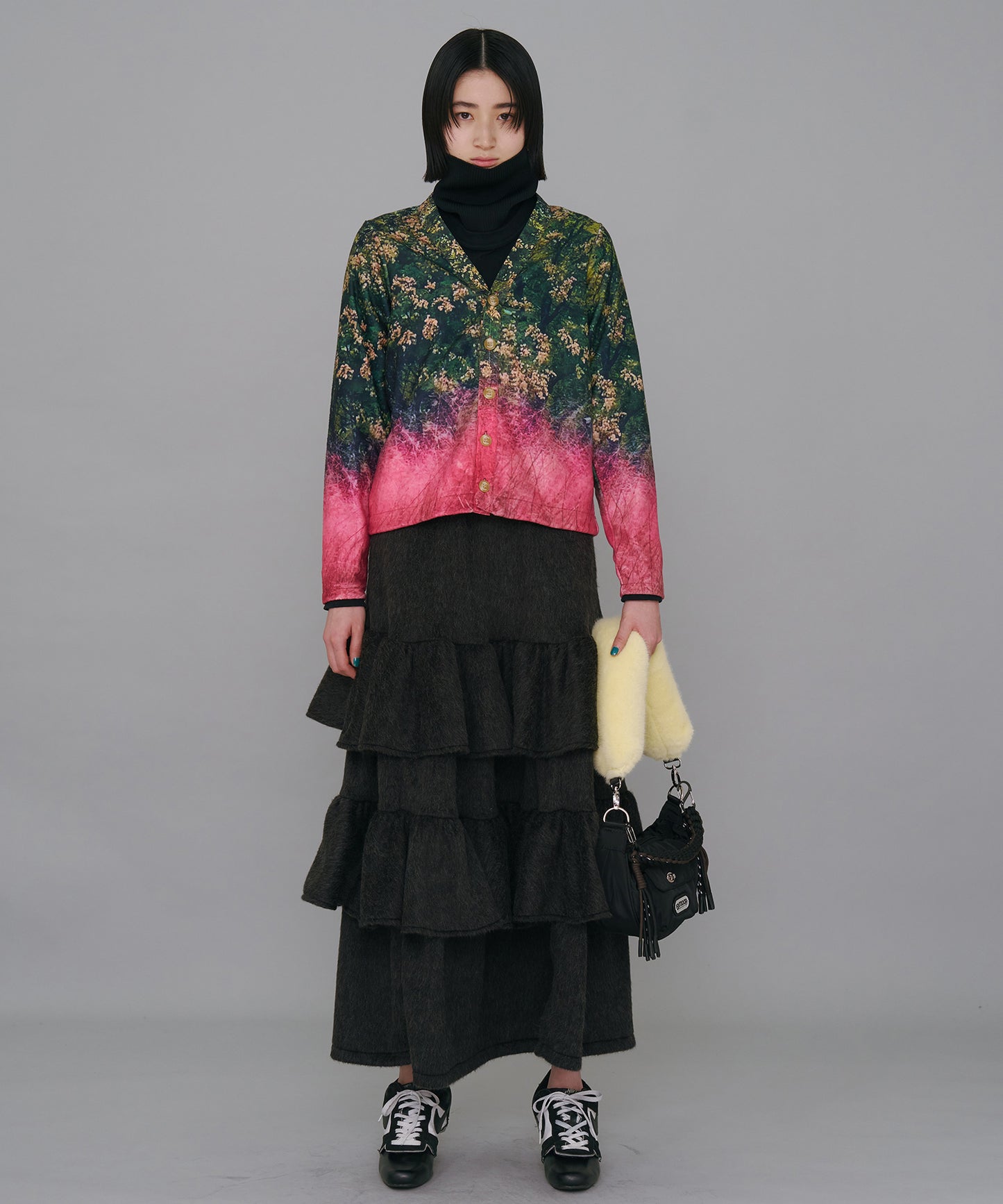 MOHAIR TIERED SKIRT