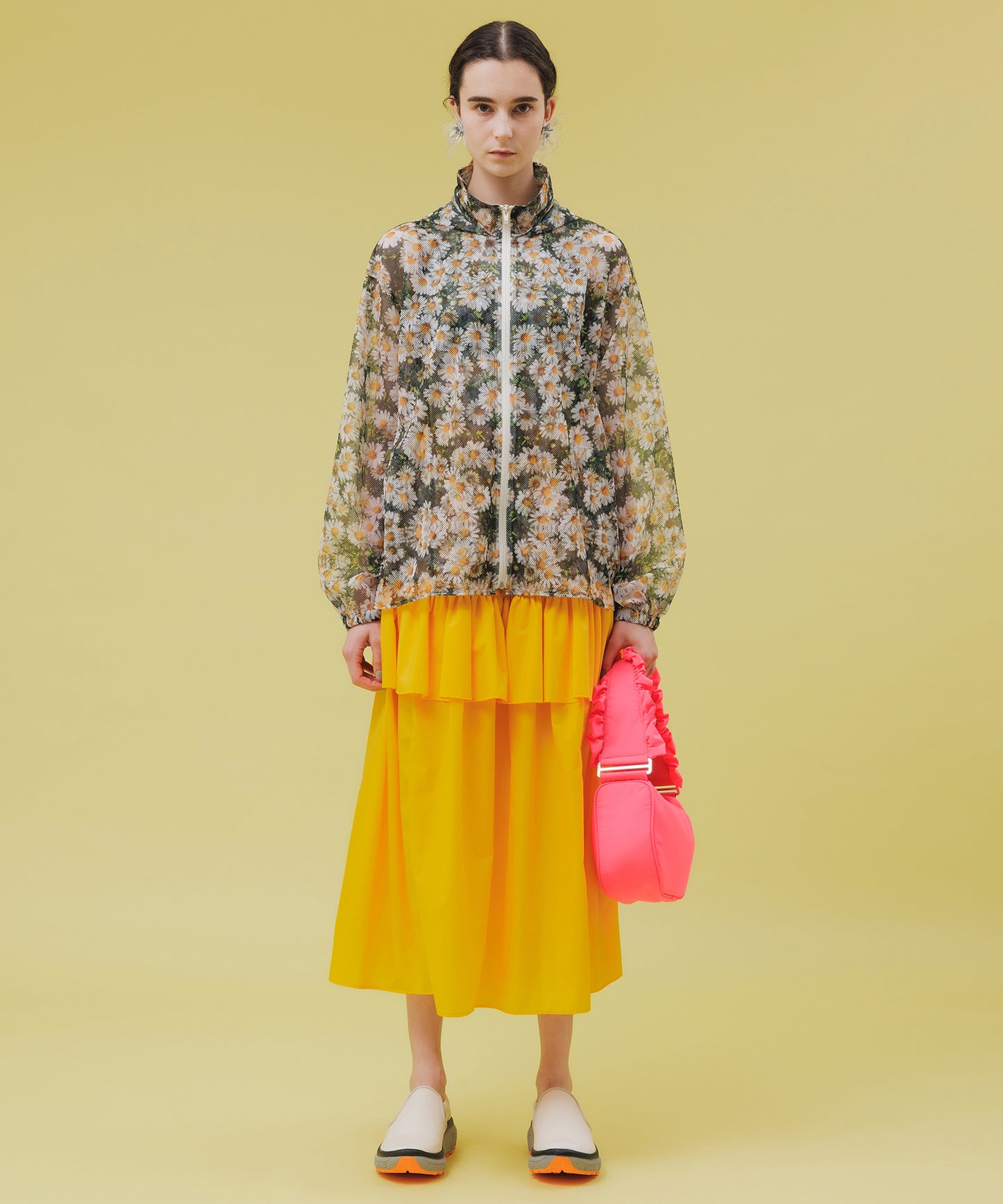 PRINT MESH ZIPUP PARKA